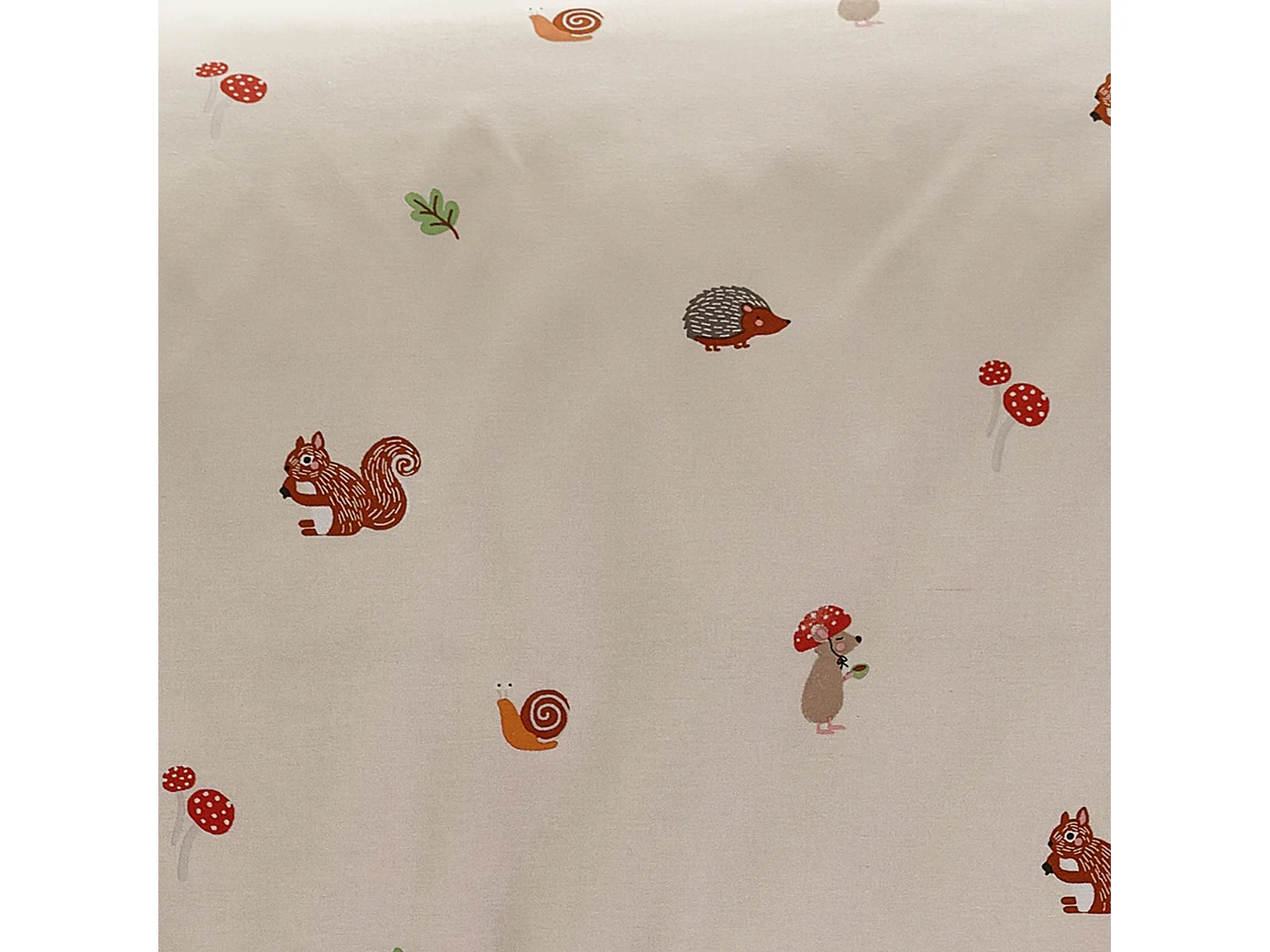 Catherine Lansfield Fox and Woodland Friends Single Fitted Sheet Cream