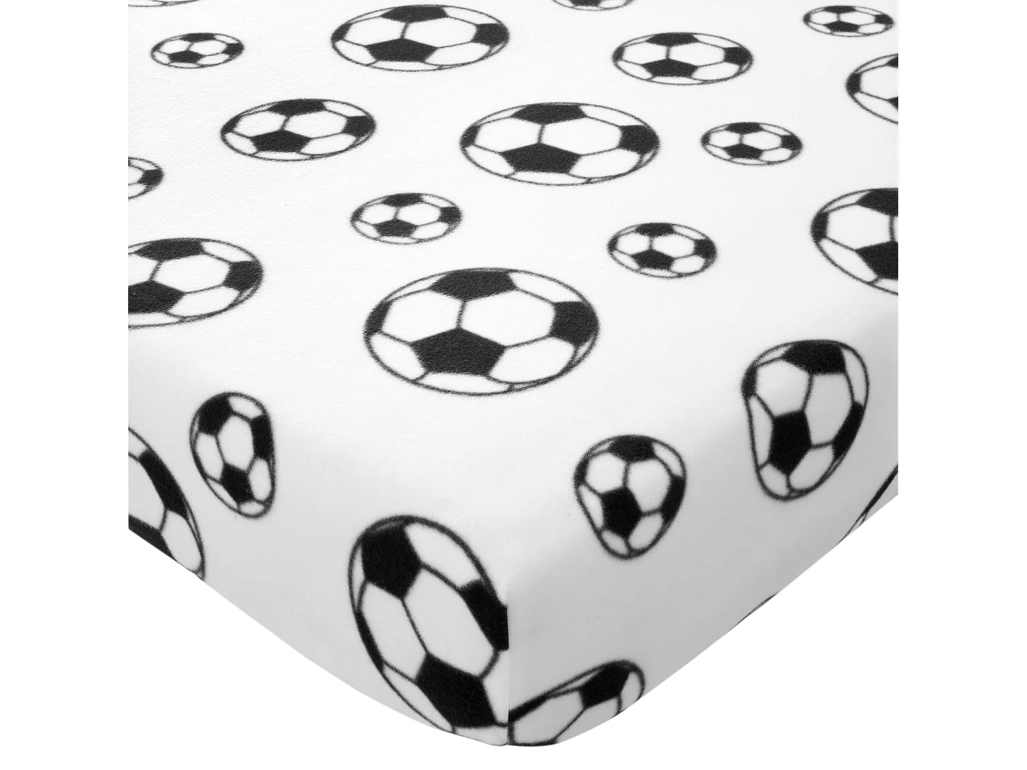 Catherine Lansfield Cosy Football Fleece Single Fitted Sheet White