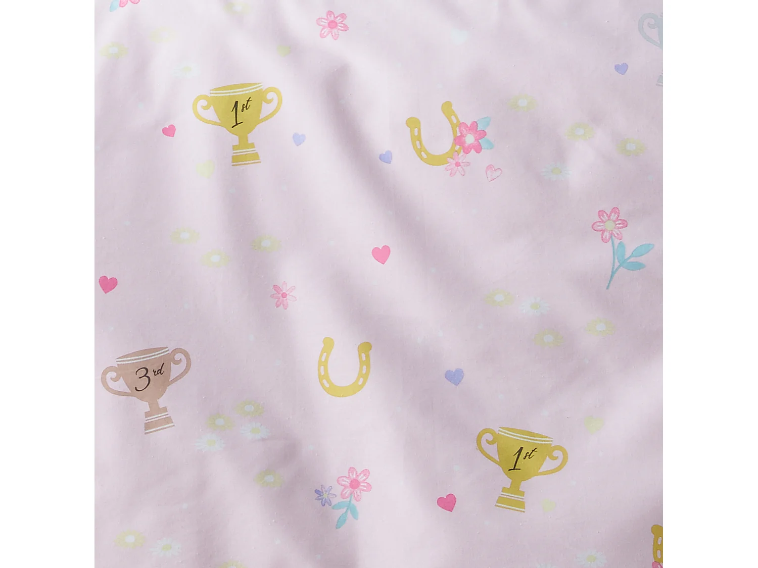 Catherine Lansfield Happy Horses Single Fitted Sheet Pink