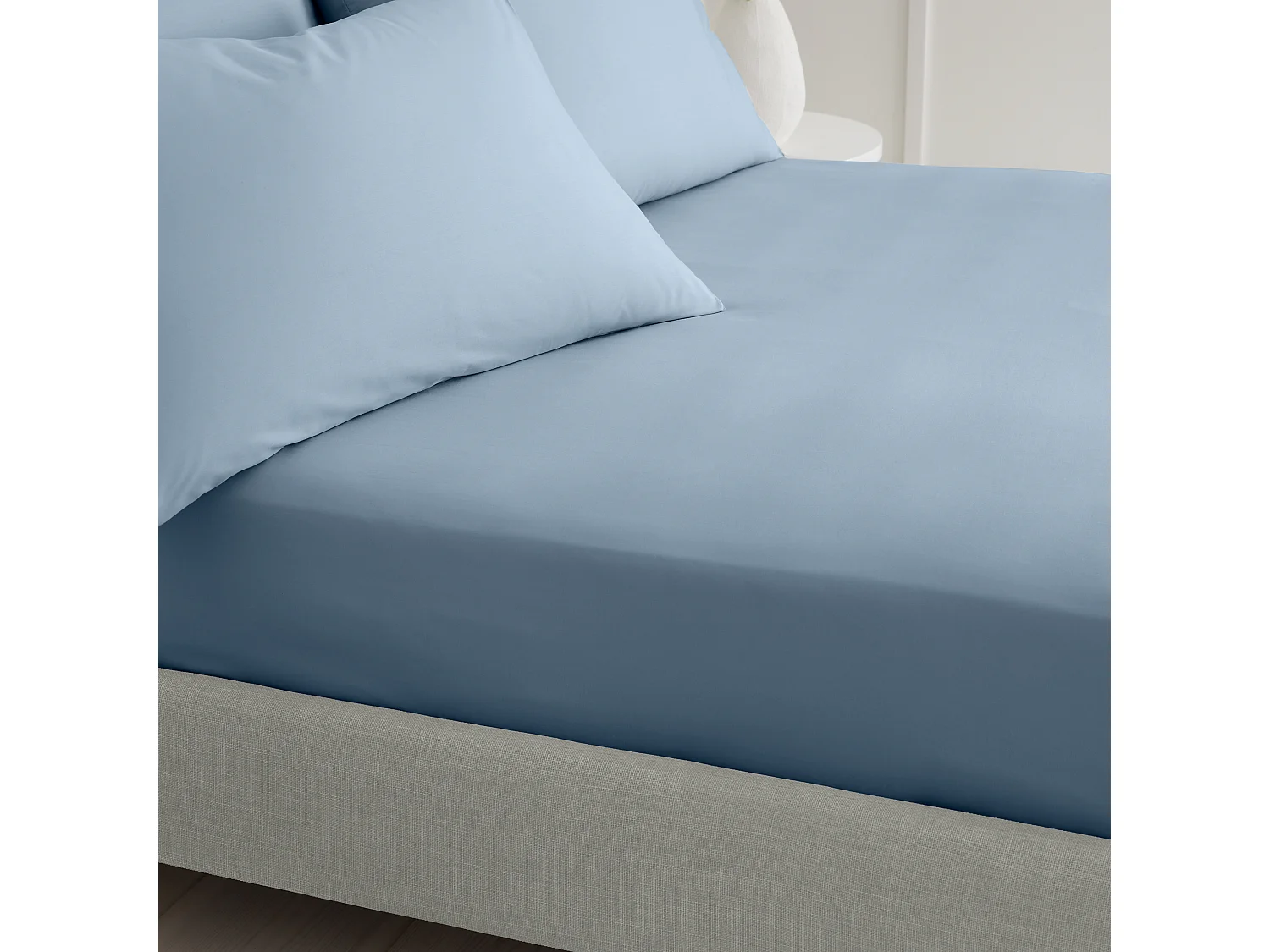 Bianca Fine Linens 200 Thread Count Cotton Percale Extra Deep Single Fitted Sheet Blue
