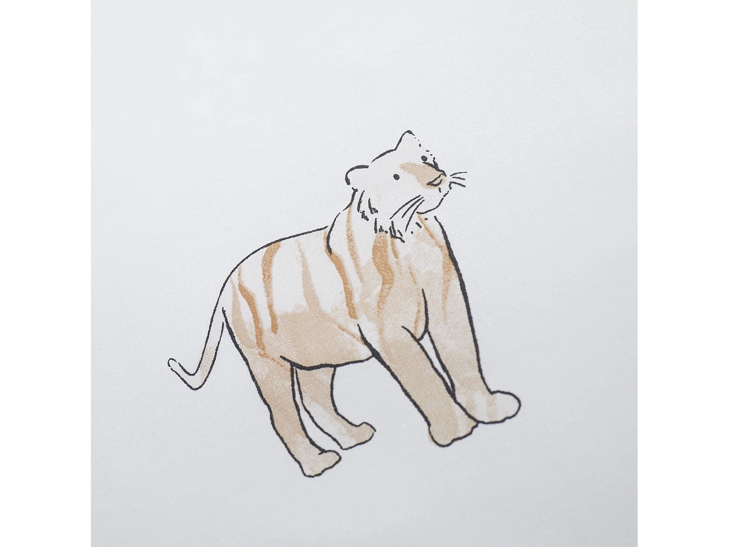 Bianca Fine Linens Zoo Animals Cotton Single Fitted Sheet White