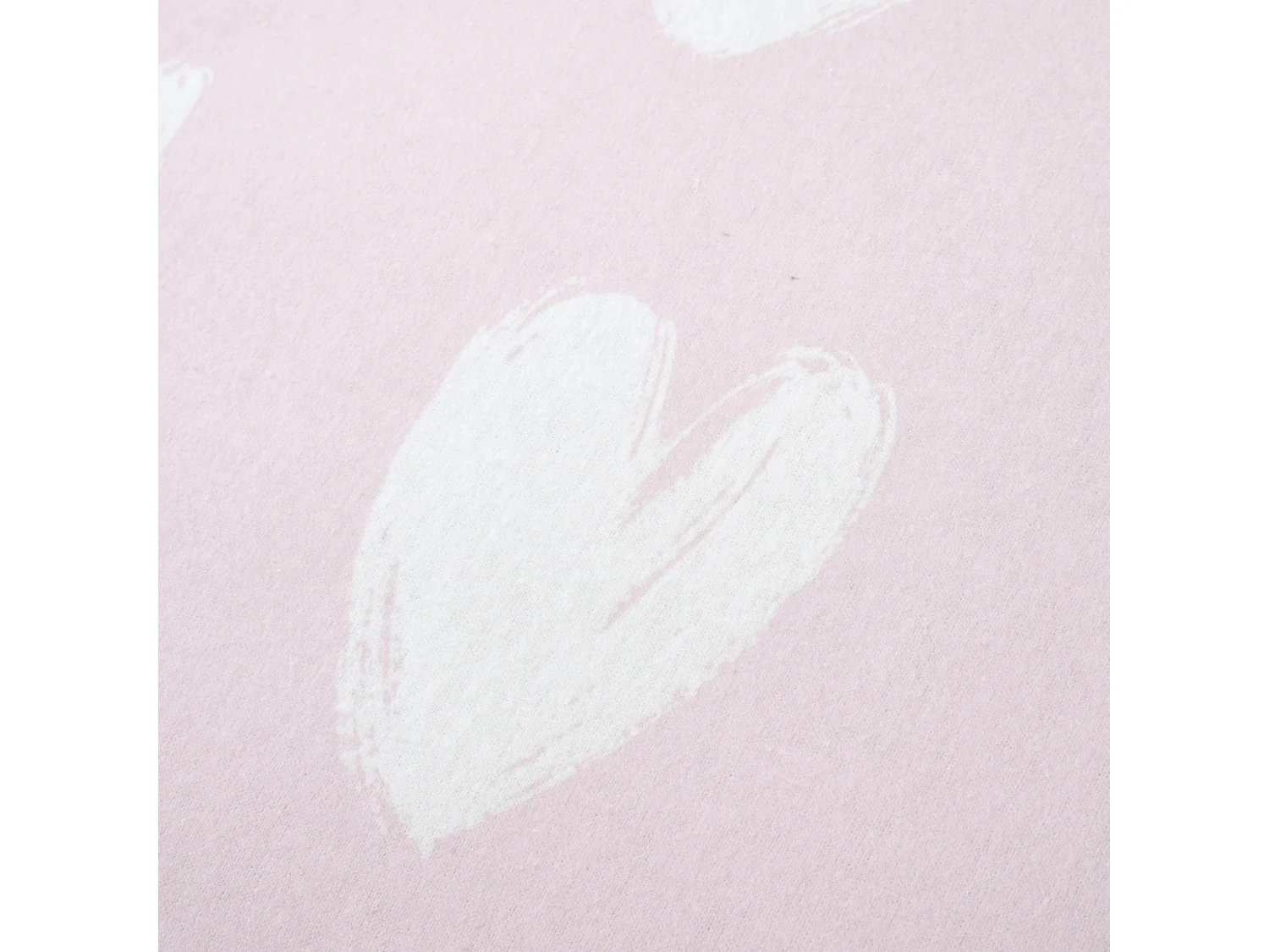 Catherine Lansfield Brushed Cotton Hearts Single Fitted Sheet White Pink
