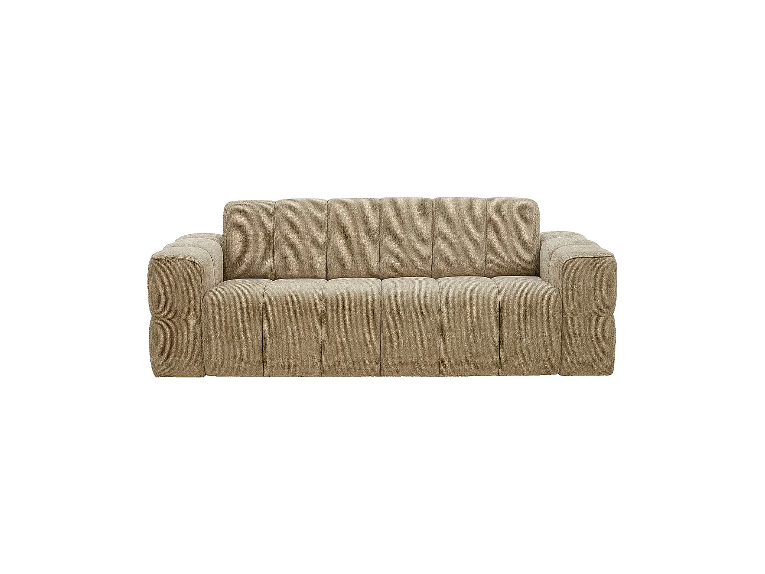 Habitat - Canapé convertible 3 places - Couchage 140 cm - Matelas 12 cm - Tissu texturé - Taupe - Lagos