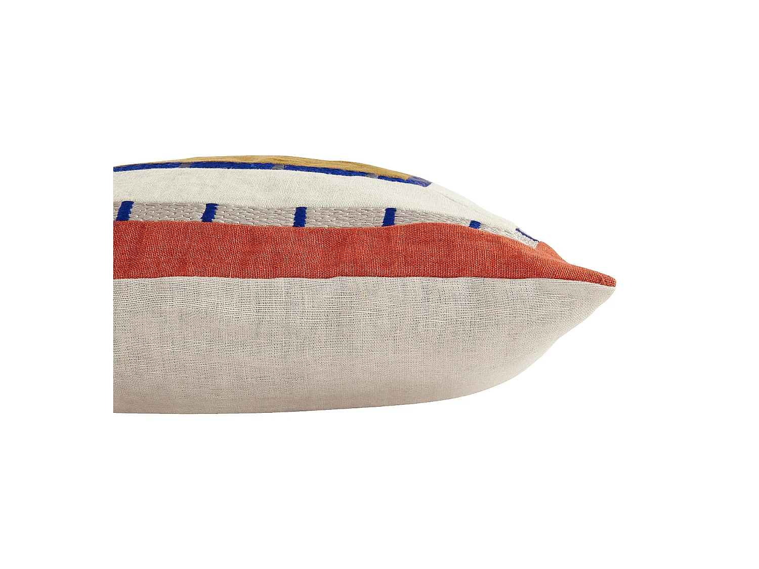 Habitat - Coussin brodé en lin - 45 x 45 cm - Bronze et bordeaux - Design by Floriane Jacques - Billie