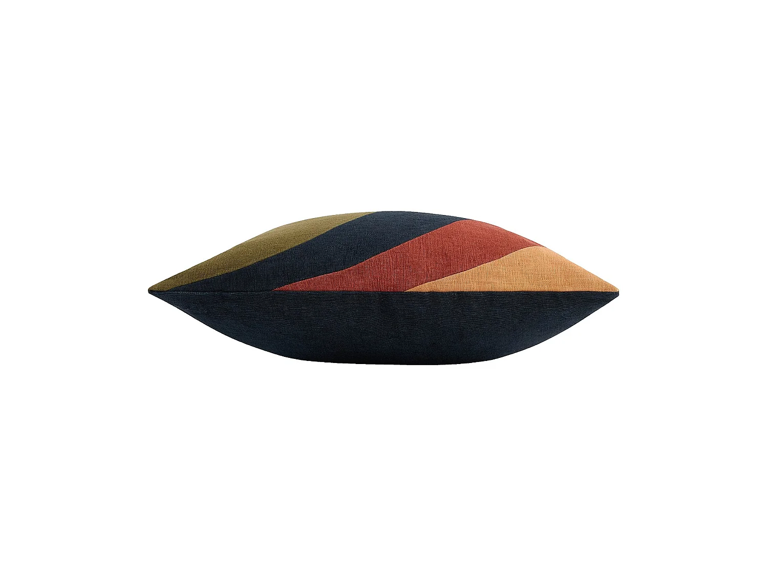 Habitat - Coussin en lin et coton - 45 x 45 cm - Bronze, bleu et rose - Design by Floriane Jacques - Clarisse
