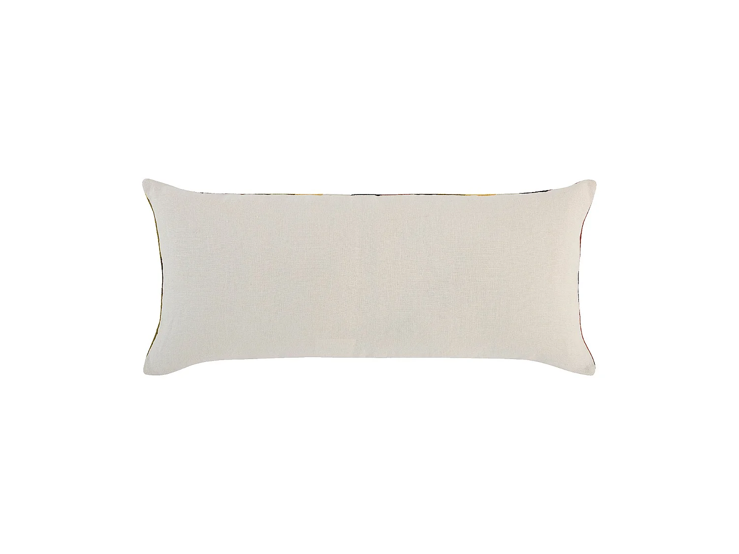 Habitat - Coussin brodé en lin et coton - 30 x 70 cm - Vert, bronze et jaune - Design by Floriane Jacques - Castille