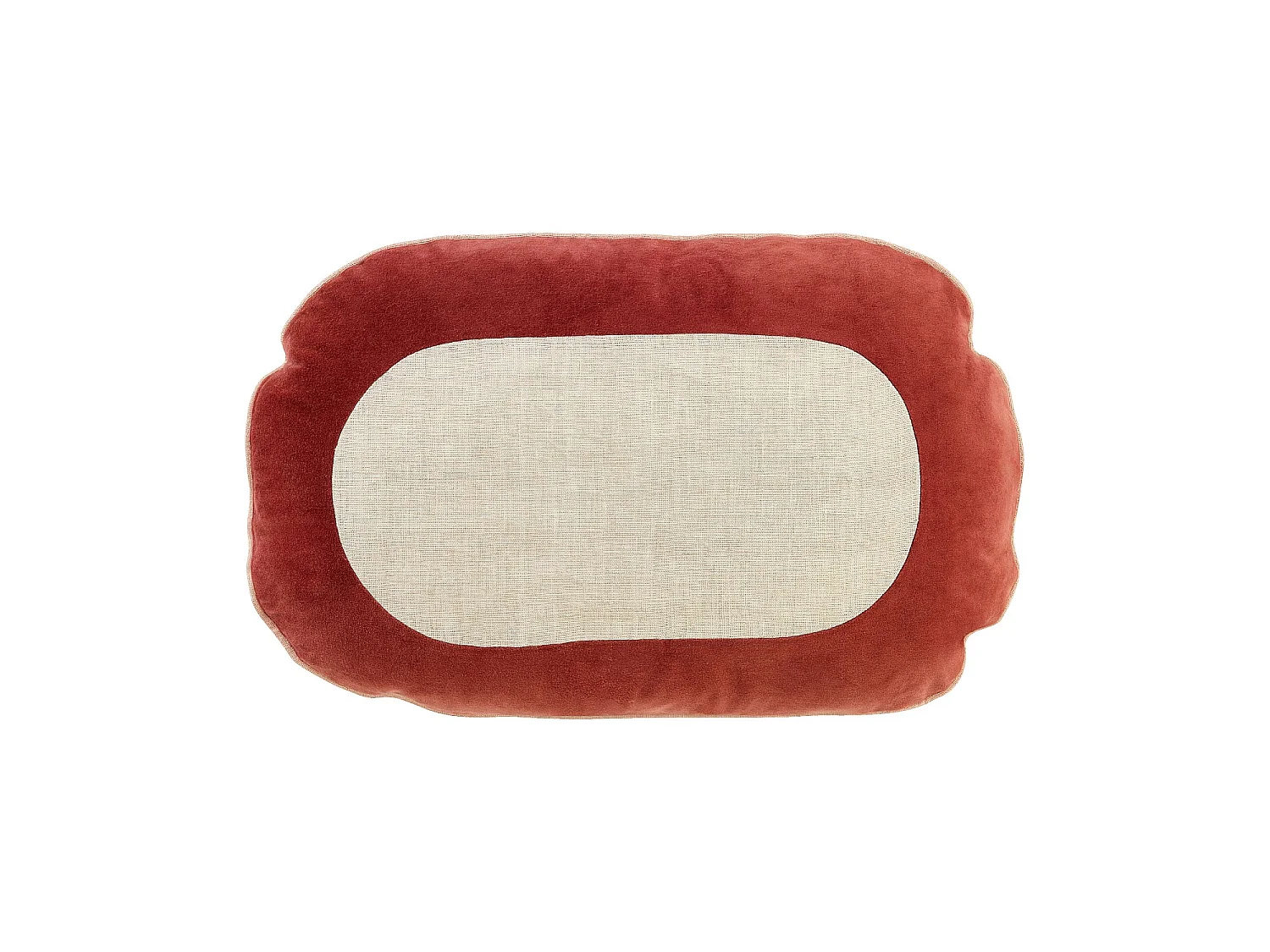 Habitat - Coussin en lin et coton - 40 x 60 cm - Beige et bordeaux - Design by Floriane Jacques - Berenice