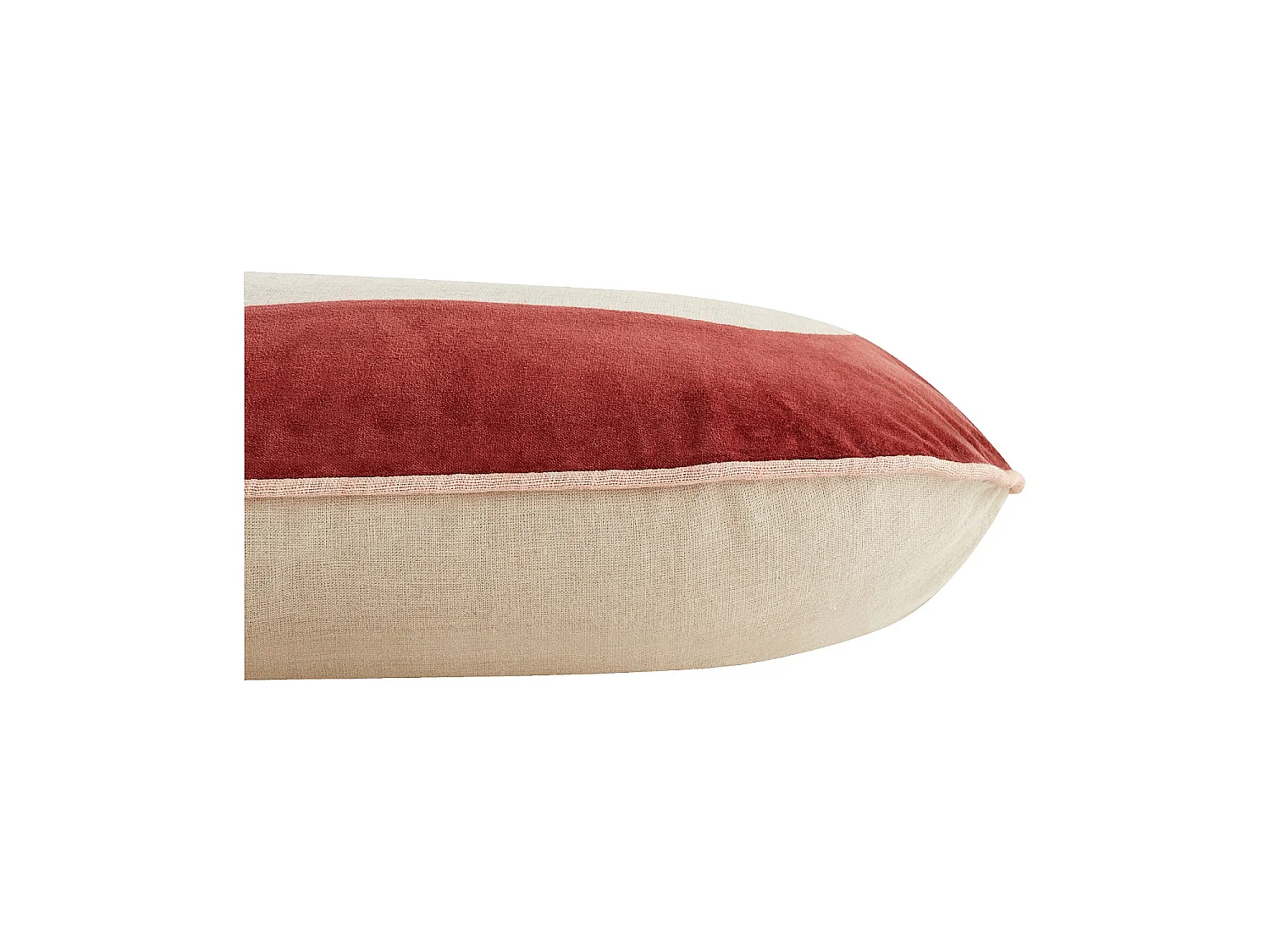 Habitat - Coussin en lin et coton - 40 x 60 cm - Beige et bordeaux - Design by Floriane Jacques - Berenice