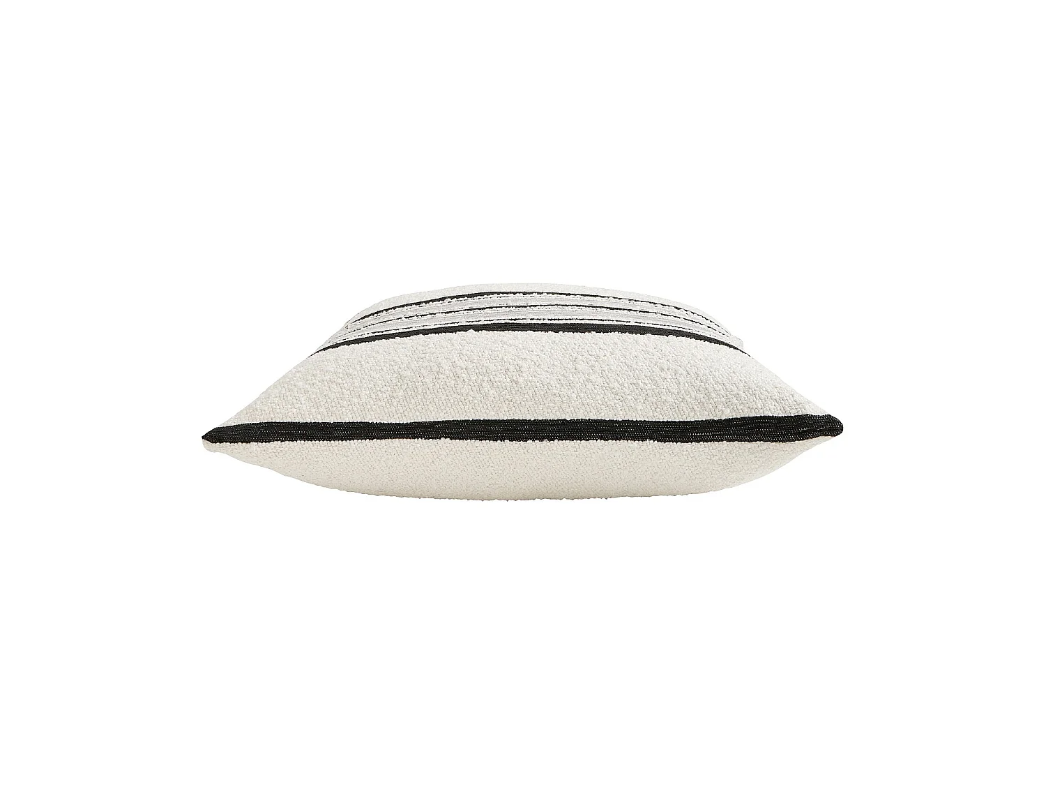 Habitat - Coussin en tissu jacquard bouclette - 44 x 44 cm - Motifs à rayures - Gris - Arsene