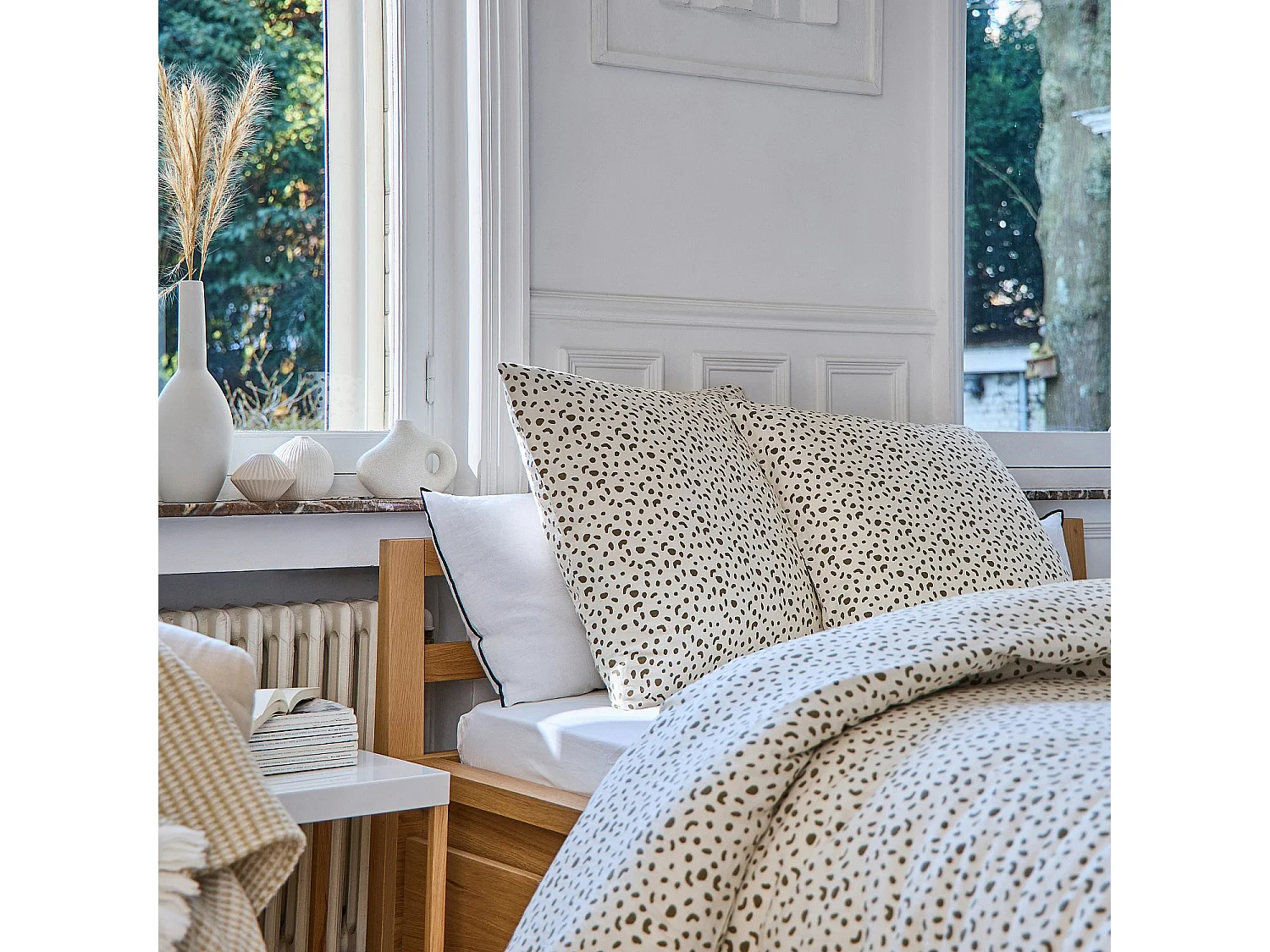 Habitat - Parure de lit en double gaze de coton - 260 x 240 cm - Bronze - Design by Floriane Jacques - Briac