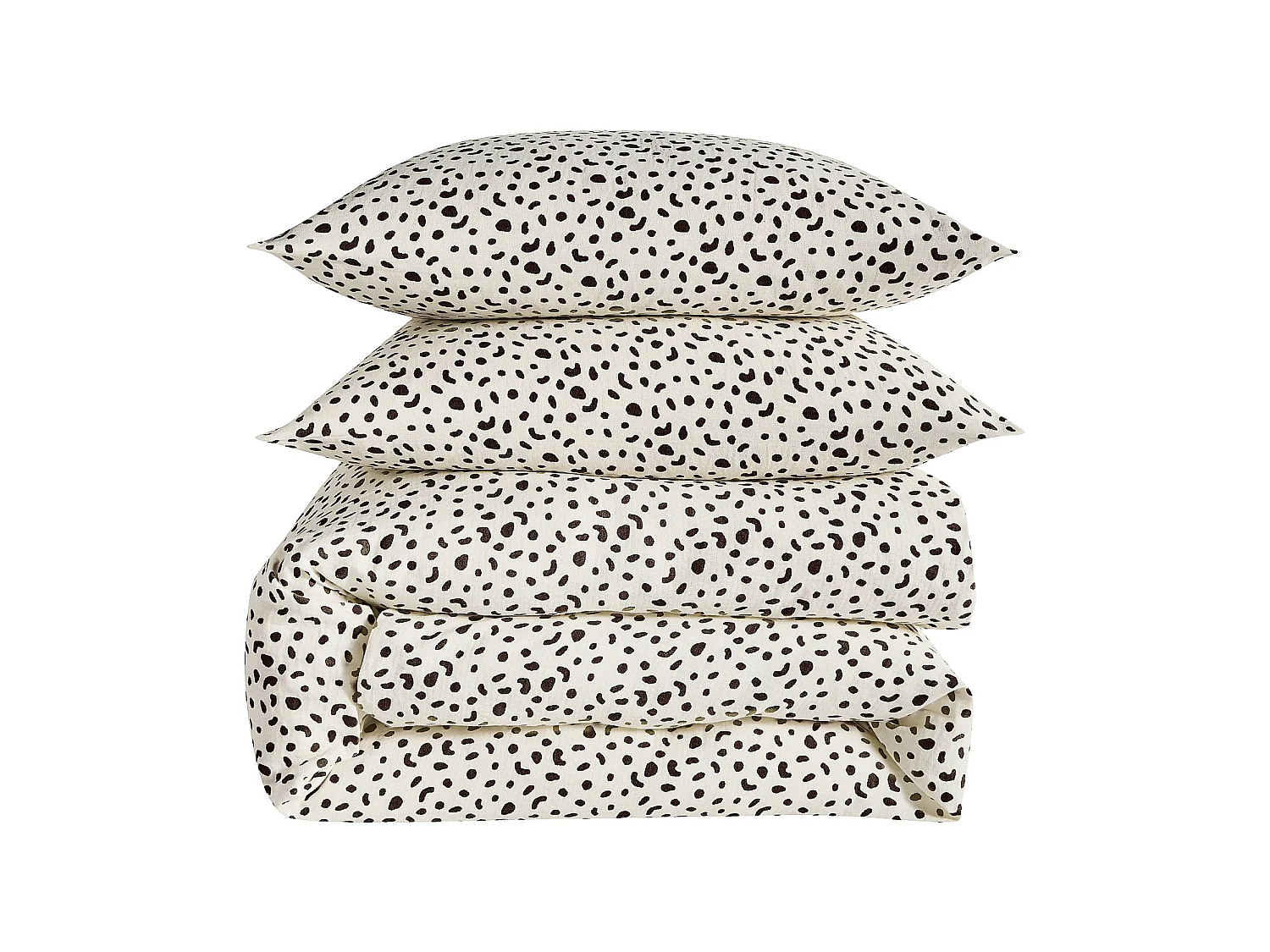 Habitat - Parure de lit en double gaze de coton - 240 x 220 cm - Marron - Design by Floriane Jacques - Briac