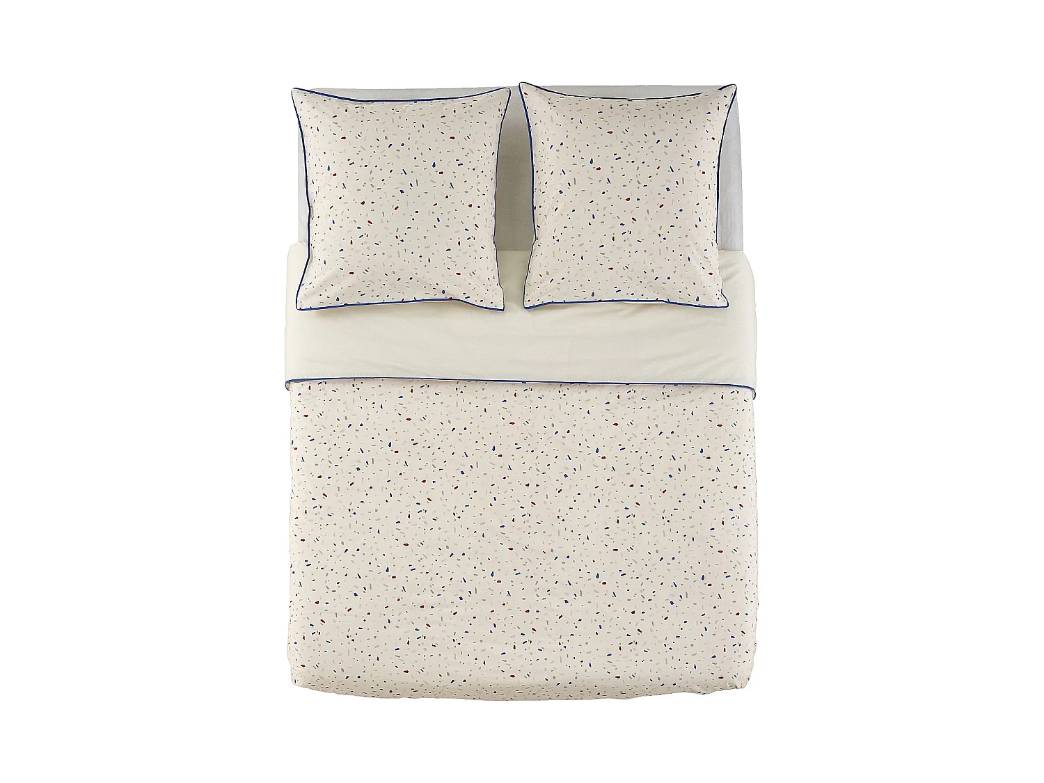 Habitat - Parure de lit en percale de coton bio - 260 x 240 cm - Motifs à pois - Design by Floriane Jacques - Arlette
