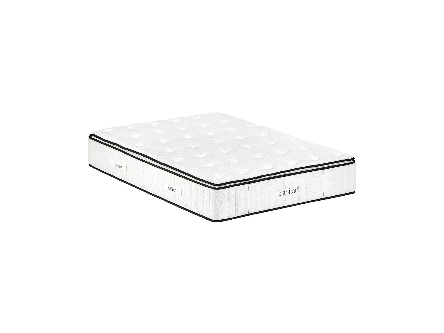Habitat - Ensemble lit 160 x 200 cm en tissu et matelas Hybride Excellence - Gris perle - Softy