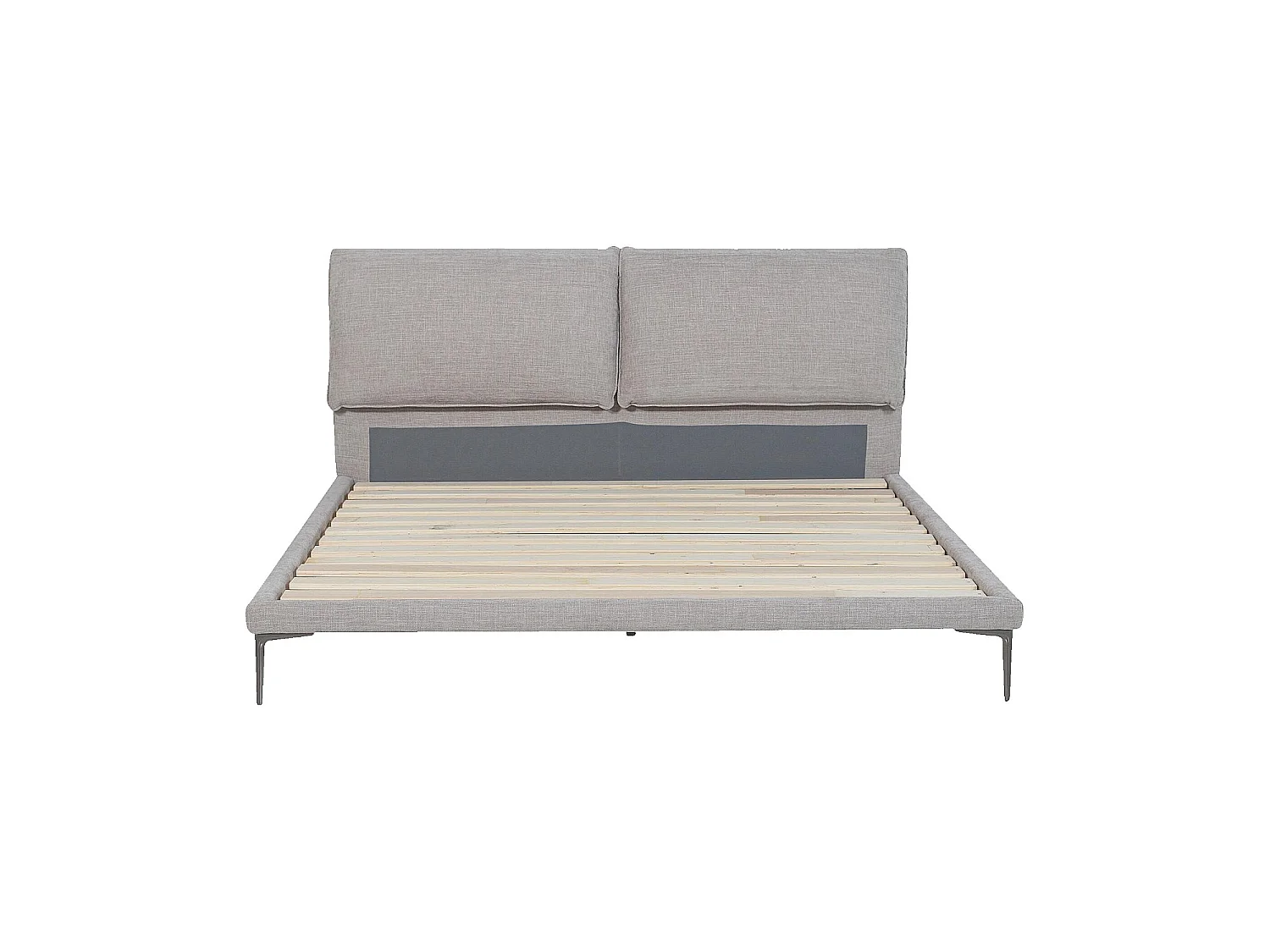 Habitat - Ensemble lit 160 x 200 cm en tissu et matelas Hybride Excellence - Gris perle - Softy