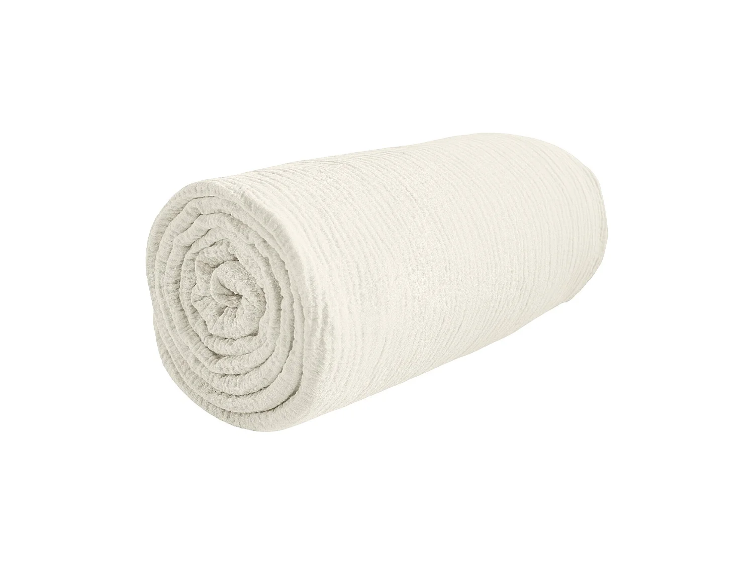 Habitat - Drap housse en double gaze de coton - 160 x 200 cm - Écru - Arielle