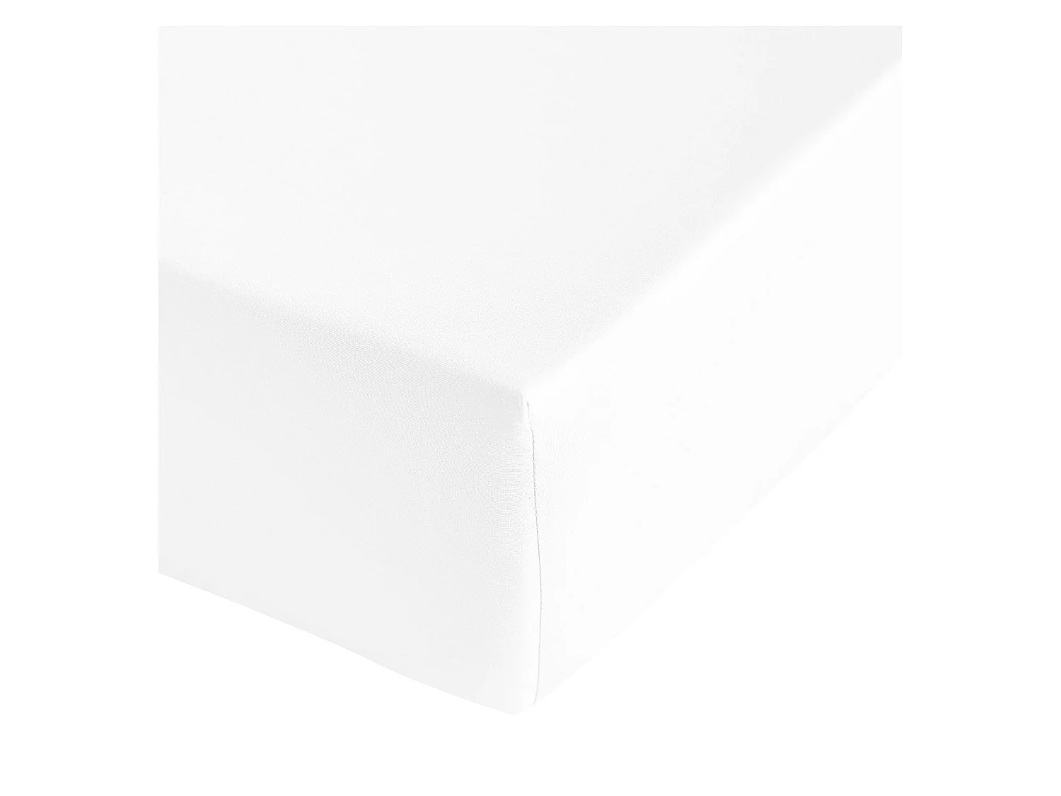 Habitat - Drap housse en satin de coton - 140 x 200 cm - Blanc - Alexane
