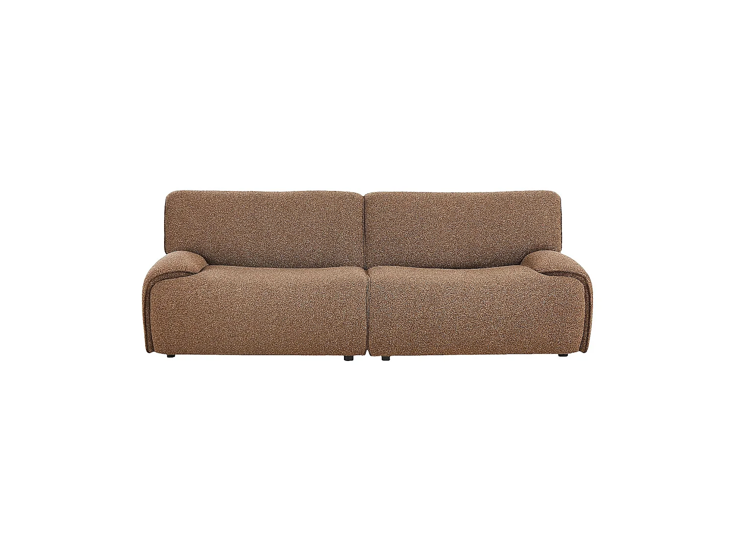 Habitat - Canapé 3 places en tissu bouclette - Brun - Amael