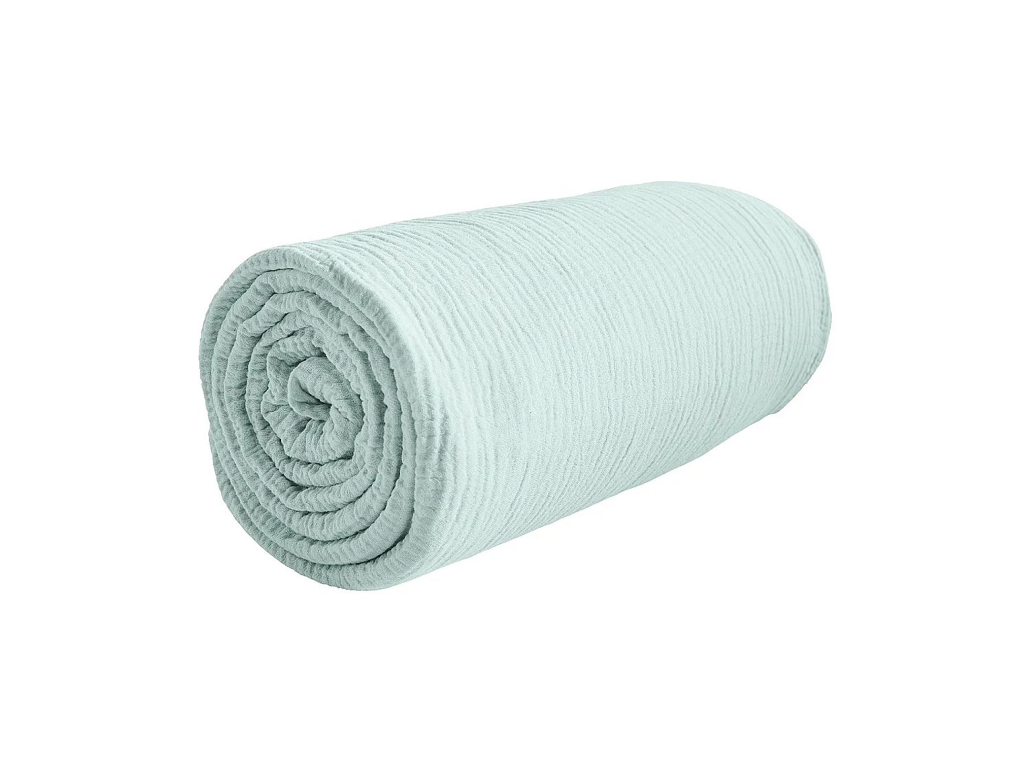 Habitat - Drap housse en double gaze de coton - 140 x 190 cm - Céladon - Arielle