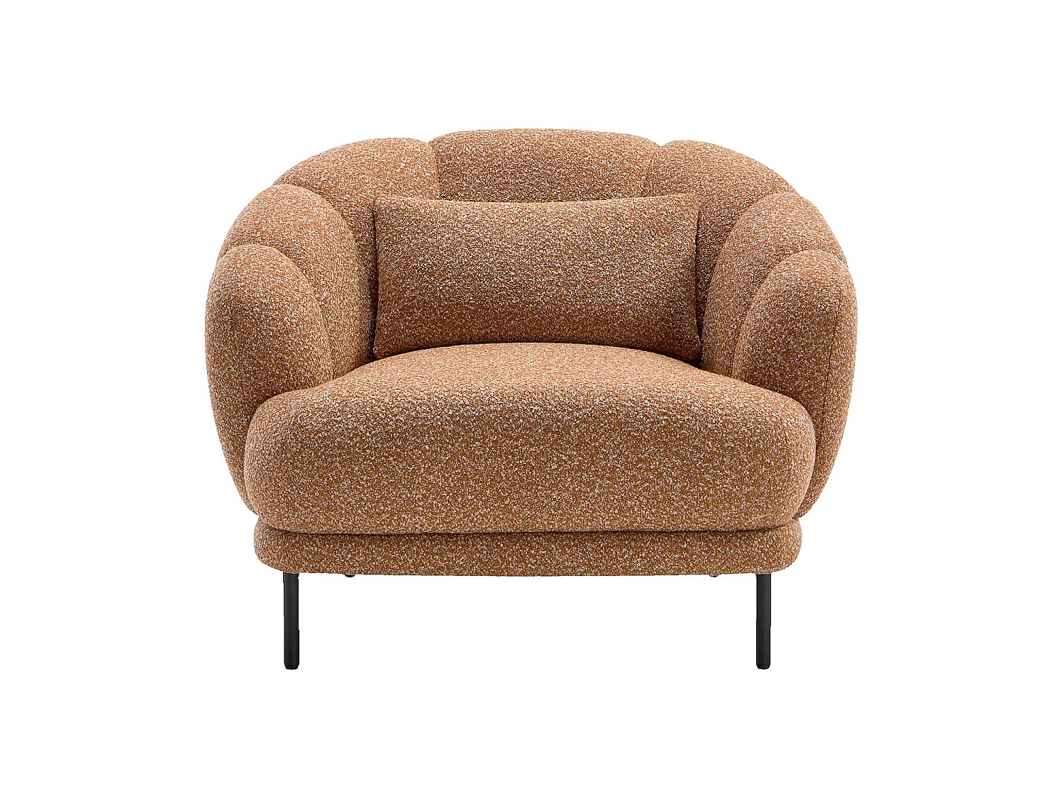 Habitat - Fauteuil en tissu bouclette et métal noir - Terracotta - Design by Federica Francini - Paraty