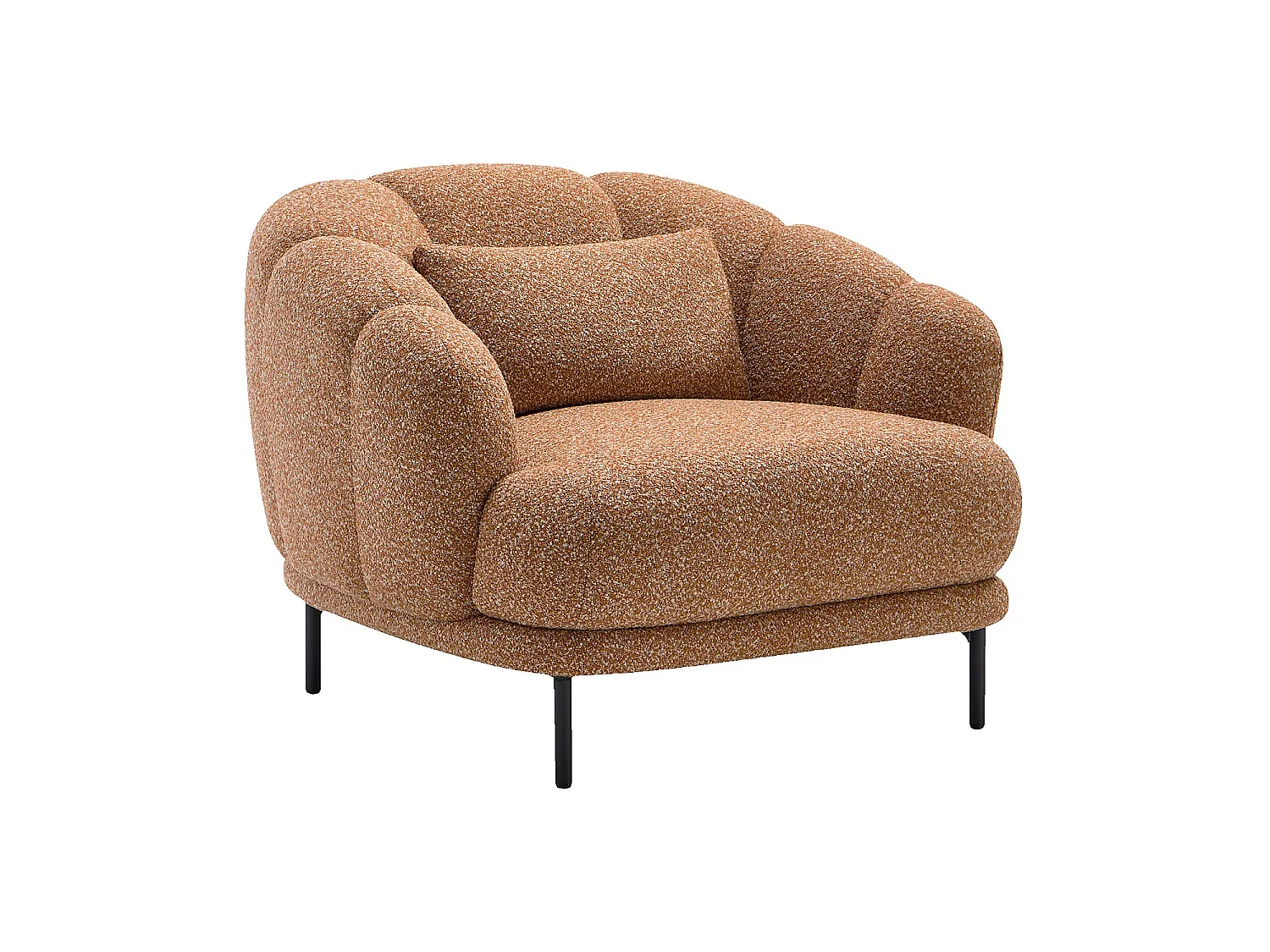 Habitat - Fauteuil en tissu bouclette et métal noir - Terracotta - Design by Federica Francini - Paraty