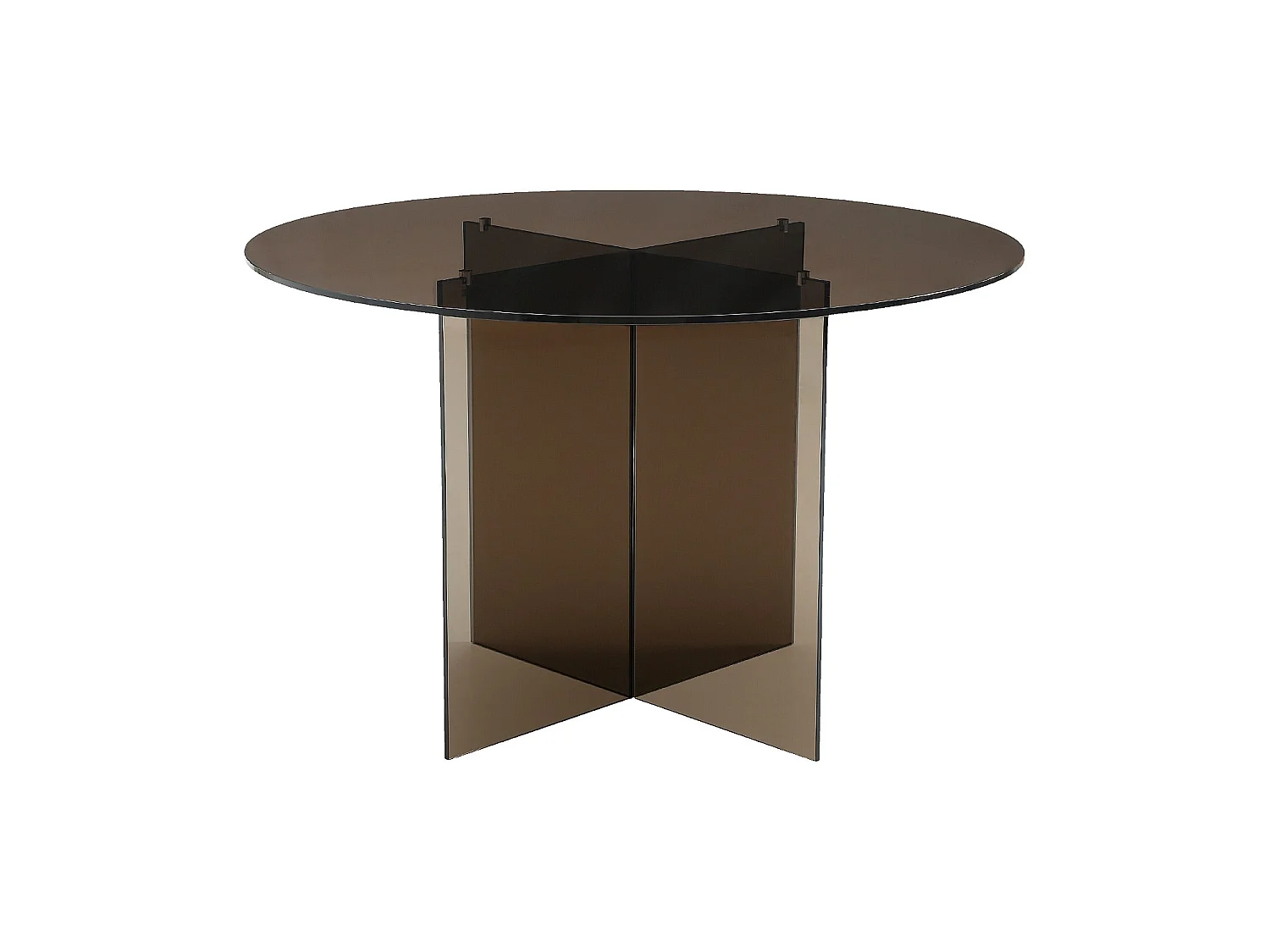 Habitat - Table à manger ronde en verre trempé - 4 couverts - Brun cendré - Design by Céline Mognon Fichet - Elory