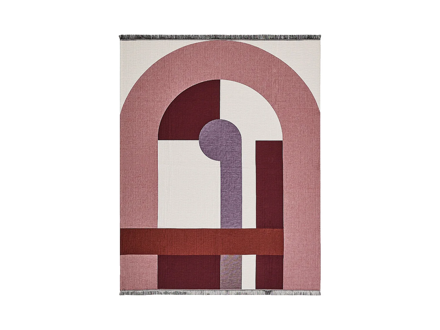Habitat - Plaid en coton - 130 x 170 cm - Bordeaux - Design by Floriane Jacques - Bonnie