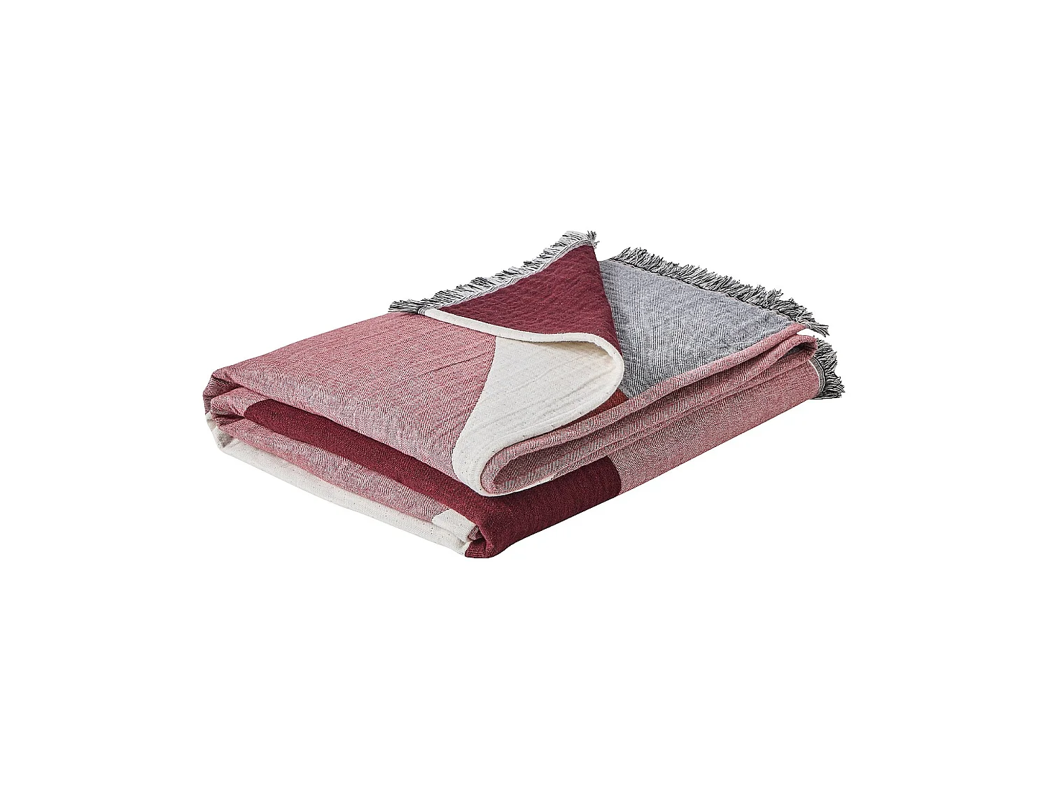 Habitat - Plaid en coton - 130 x 170 cm - Bordeaux - Design by Floriane Jacques - Bonnie