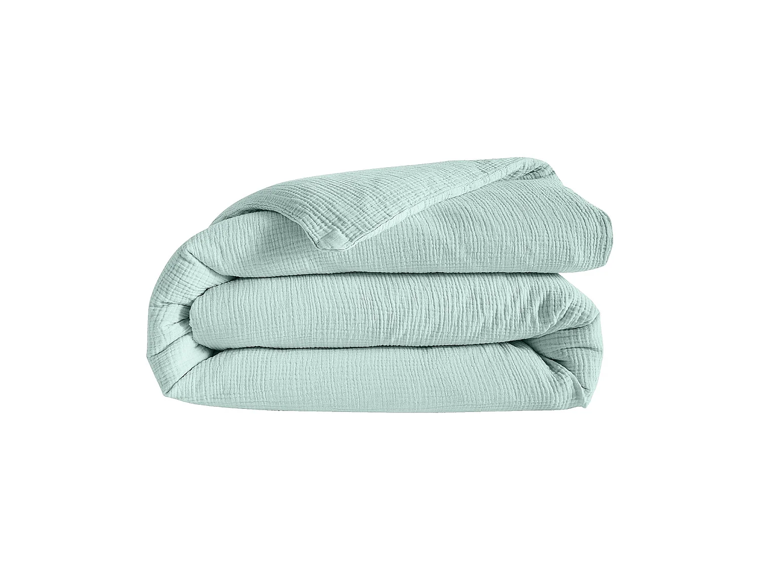 Habitat - Housse de couette en double gaze de coton - 260 x 240 cm - Céladon - Arielle