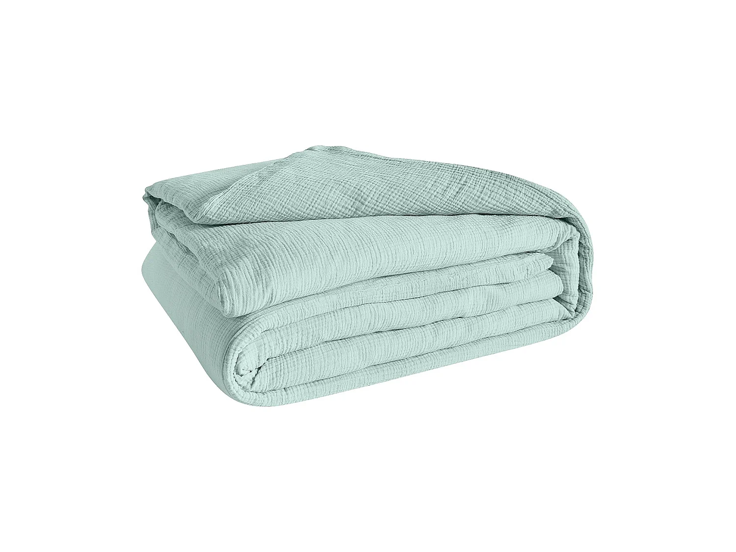 Habitat - Housse de couette en double gaze de coton - 260 x 240 cm - Céladon - Arielle