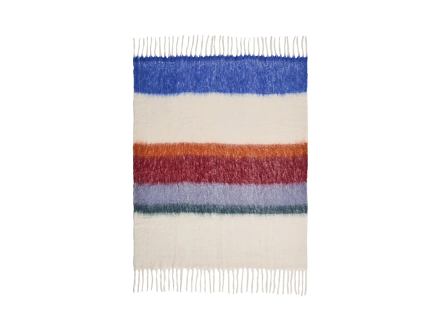 Habitat - Plaid en laine - 130 x 170 cm - Bordeaux et lilas - Bruna