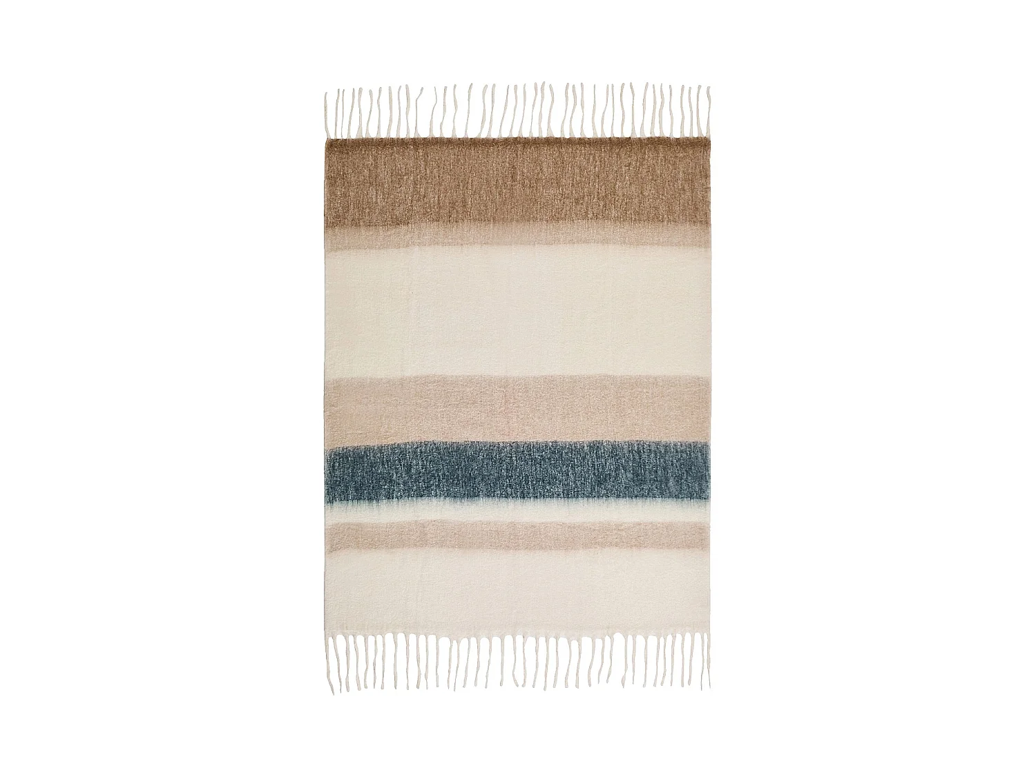 Habitat - Plaid en laine - 130 x 170 cm - Bleu sarcelle - Bruna