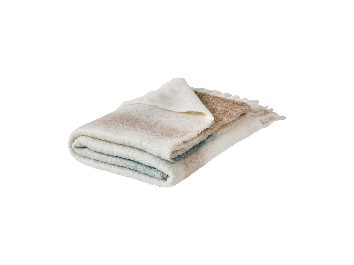Habitat - Plaid en laine - 130 x 170 cm - Bleu sarcelle - Bruna