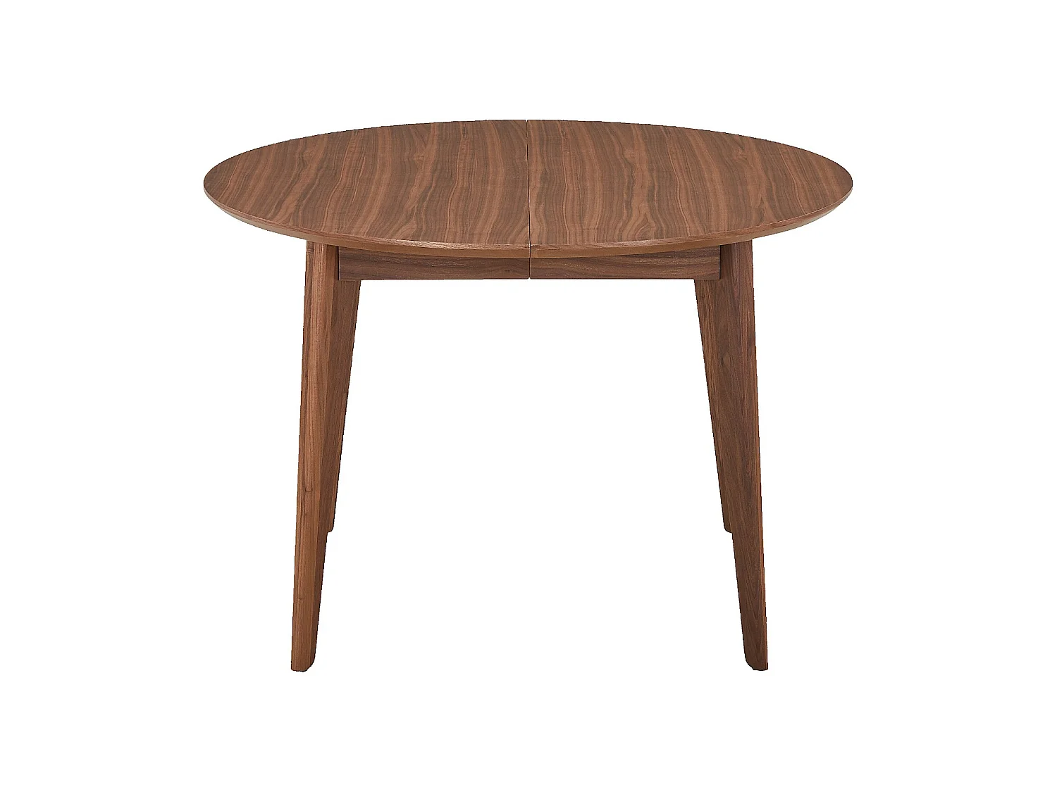 Habitat - Table à manger ronde extensible en noyer - 2 à 6 couverts - Naturel foncé - Moder II