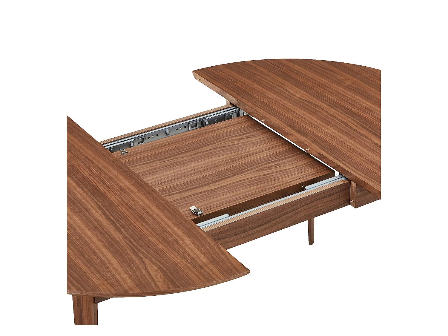 Habitat - Table à manger ronde extensible en noyer - 2 à 6 couverts - Naturel foncé - Moder II