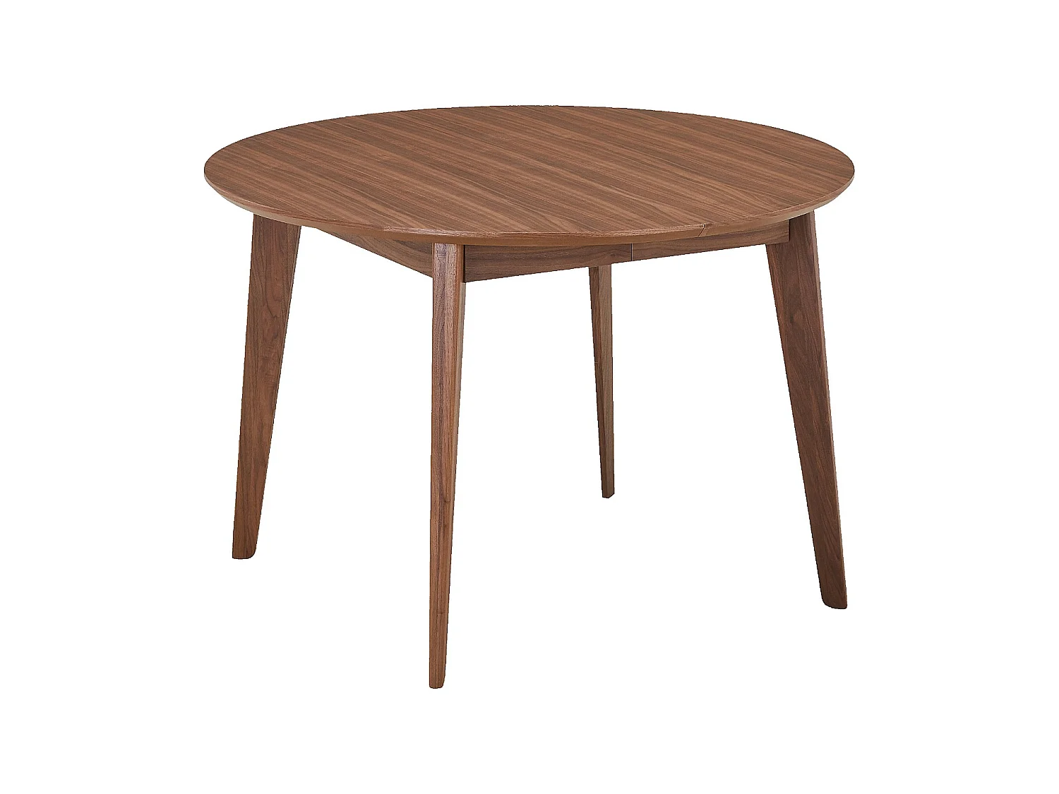 Habitat - Table à manger ronde extensible en noyer - 2 à 6 couverts - Naturel foncé - Moder II