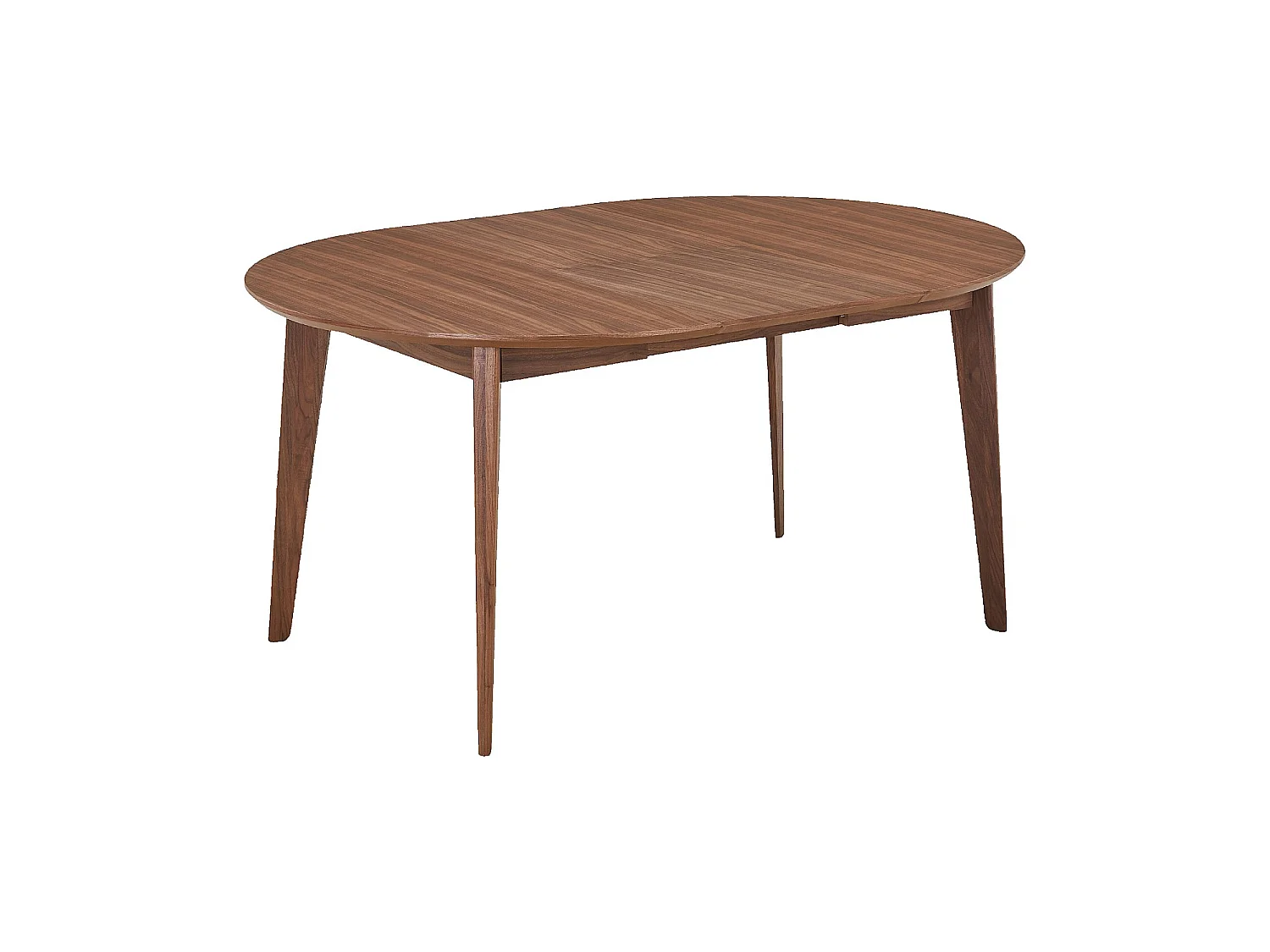 Habitat - Table à manger ronde extensible en noyer - 2 à 6 couverts - Naturel foncé - Moder II
