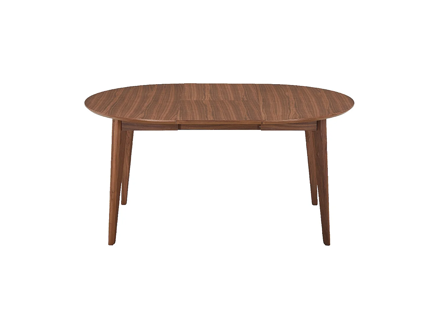 Habitat - Table à manger ronde extensible en noyer - 2 à 6 couverts - Naturel foncé - Moder II
