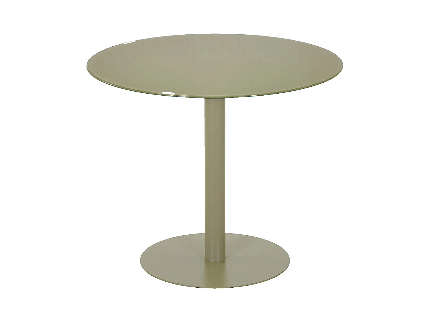 Habitat - Table à manger ronde en métal et verre trempé - 2 couverts - Vert sauge - Olympe