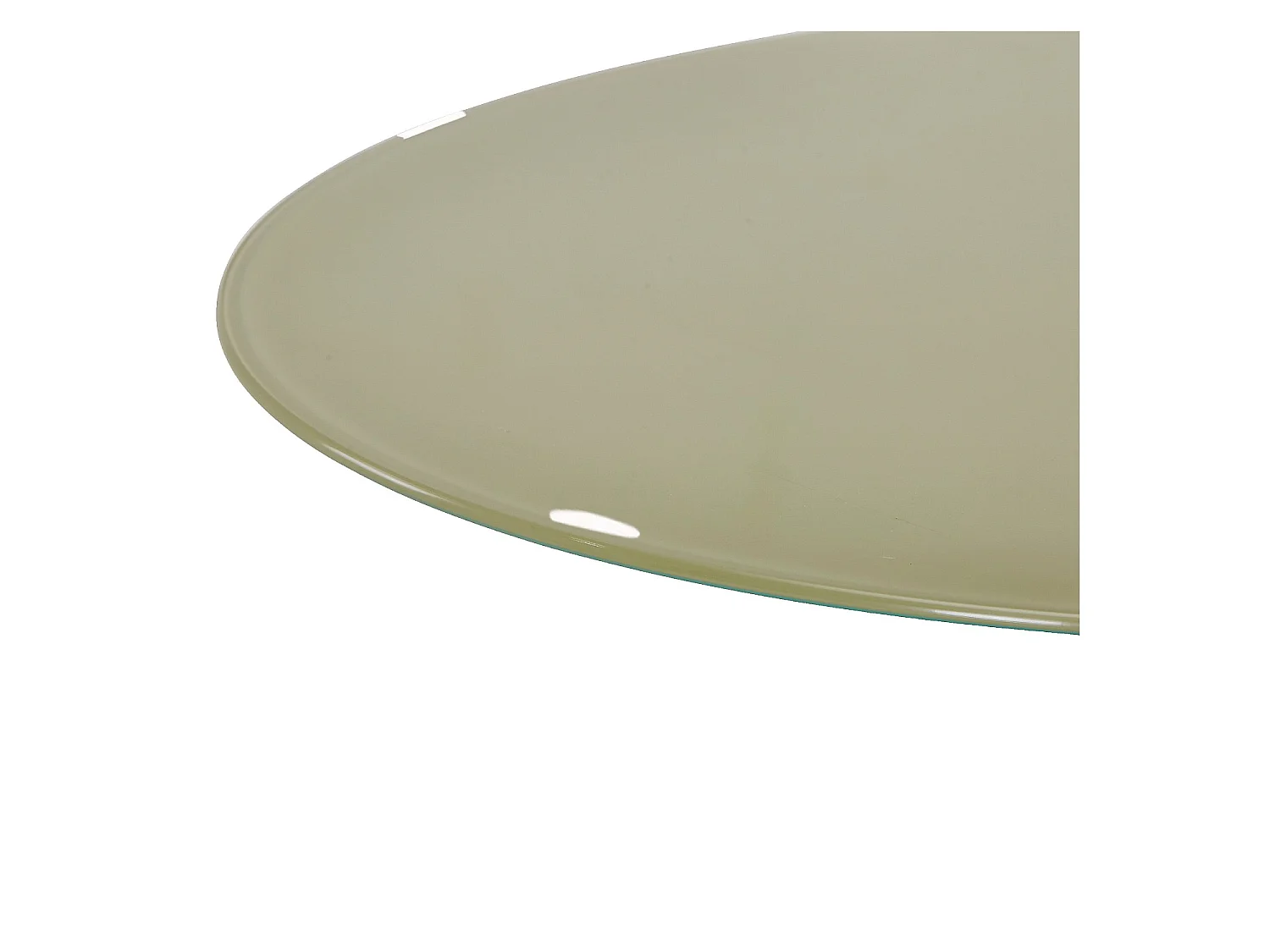 Habitat - Table à manger ronde en métal et verre trempé - 2 couverts - Vert sauge - Olympe