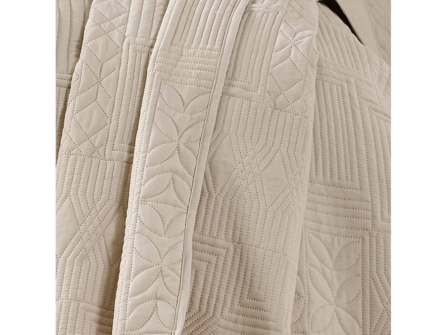 Catherine Lansfield Folkstone Geo 220x230cm Bedspread Natural