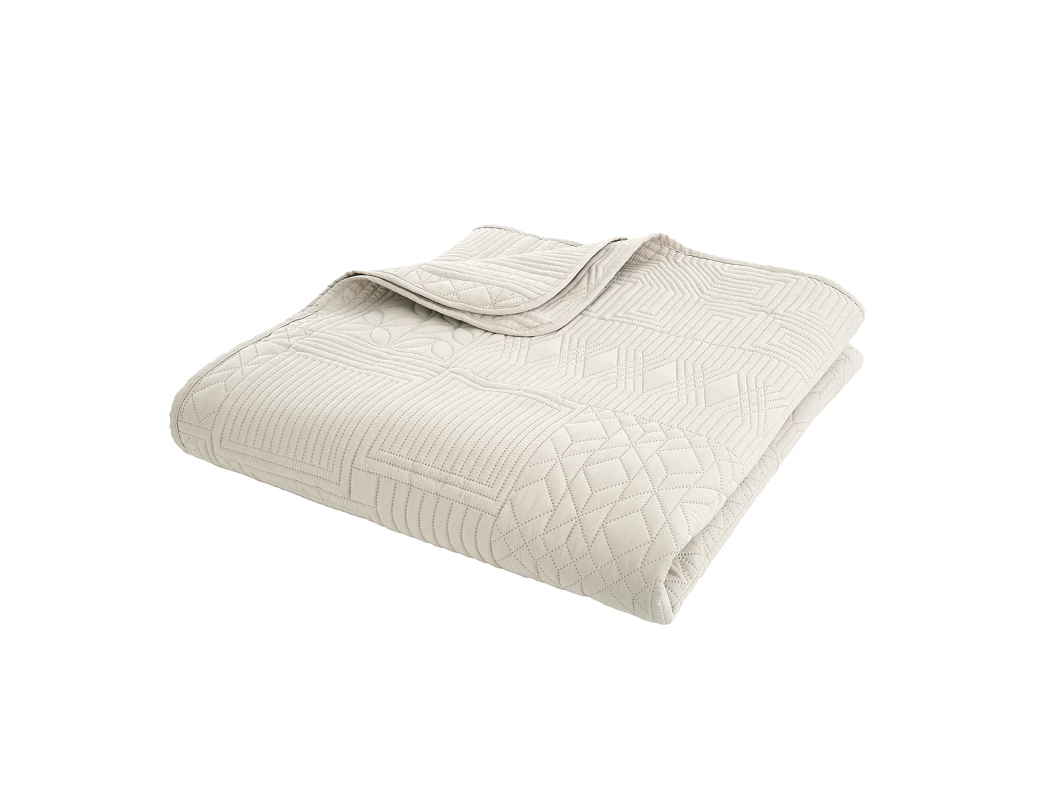 Catherine Lansfield Folkstone Geo 220x230cm Bedspread Natural