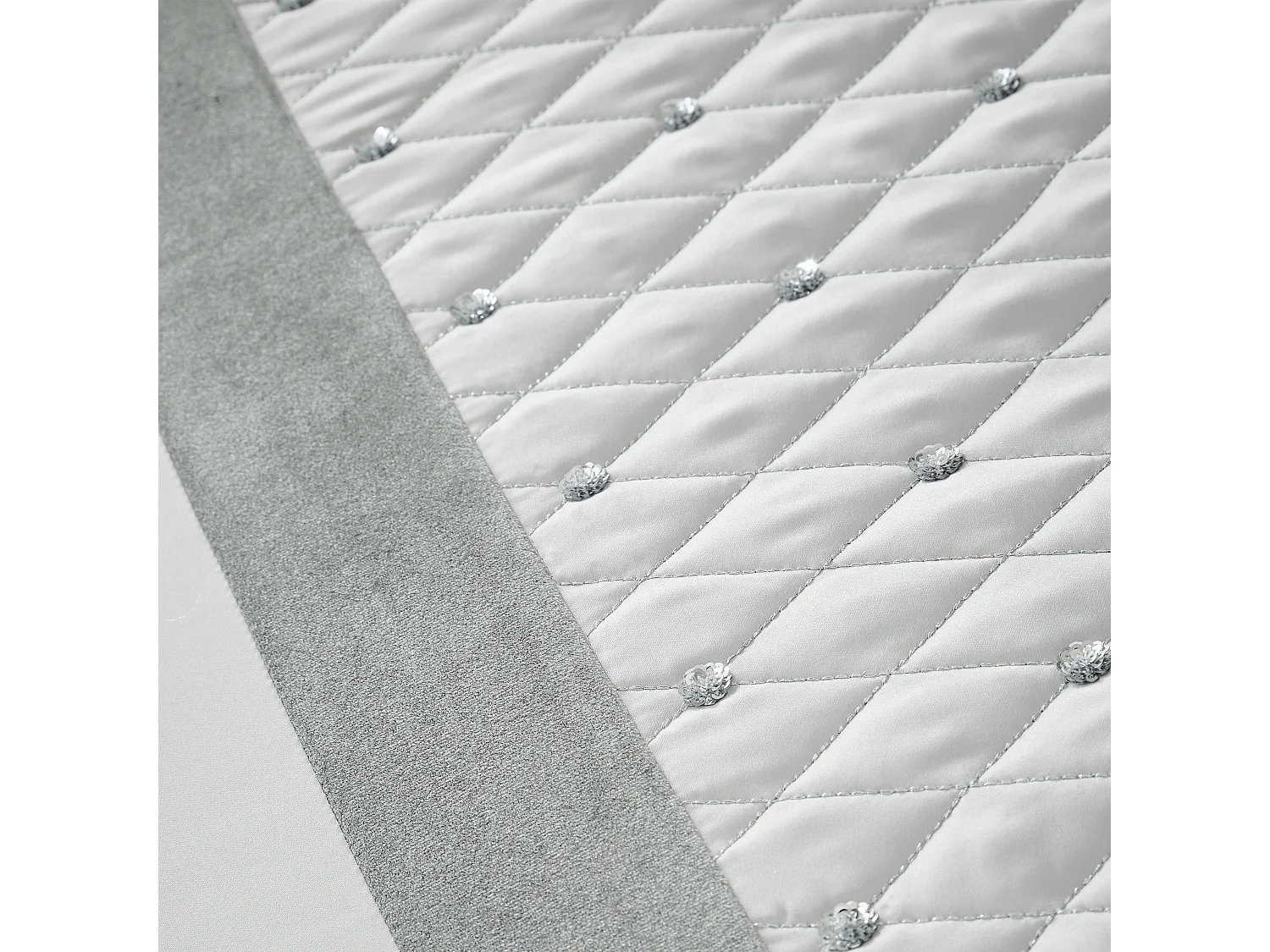 Catherine Lansfield Sequin Cluster Quilted 240x260cm Bedspread Silver Grey