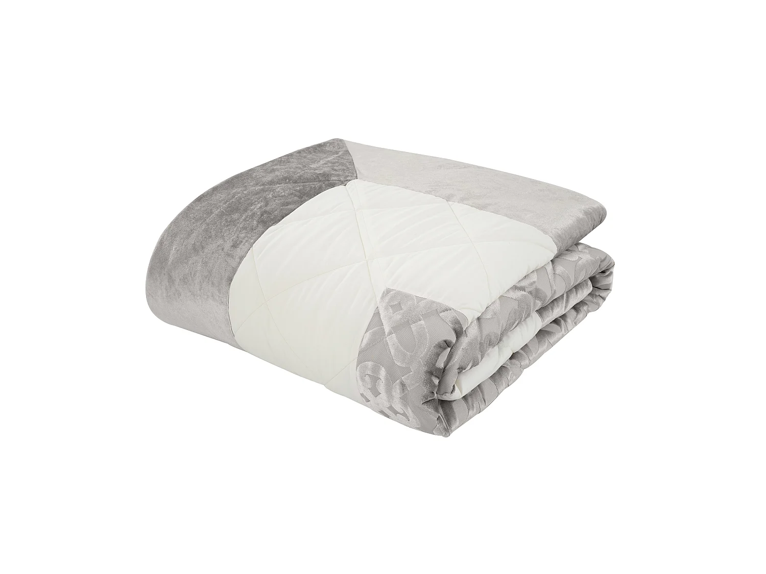 Catherine Lansfield Lattice Cut Velvet Quilted 220x230cm Bedspread Natural