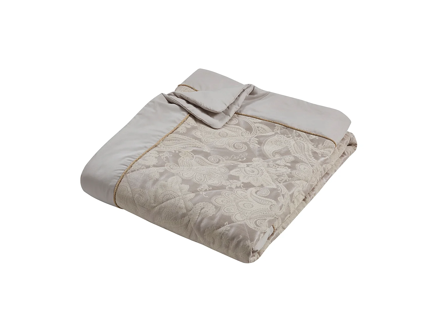 Catherine Lansfield Opulent Jacquard 240x260cm Bedspread Champagne Gold