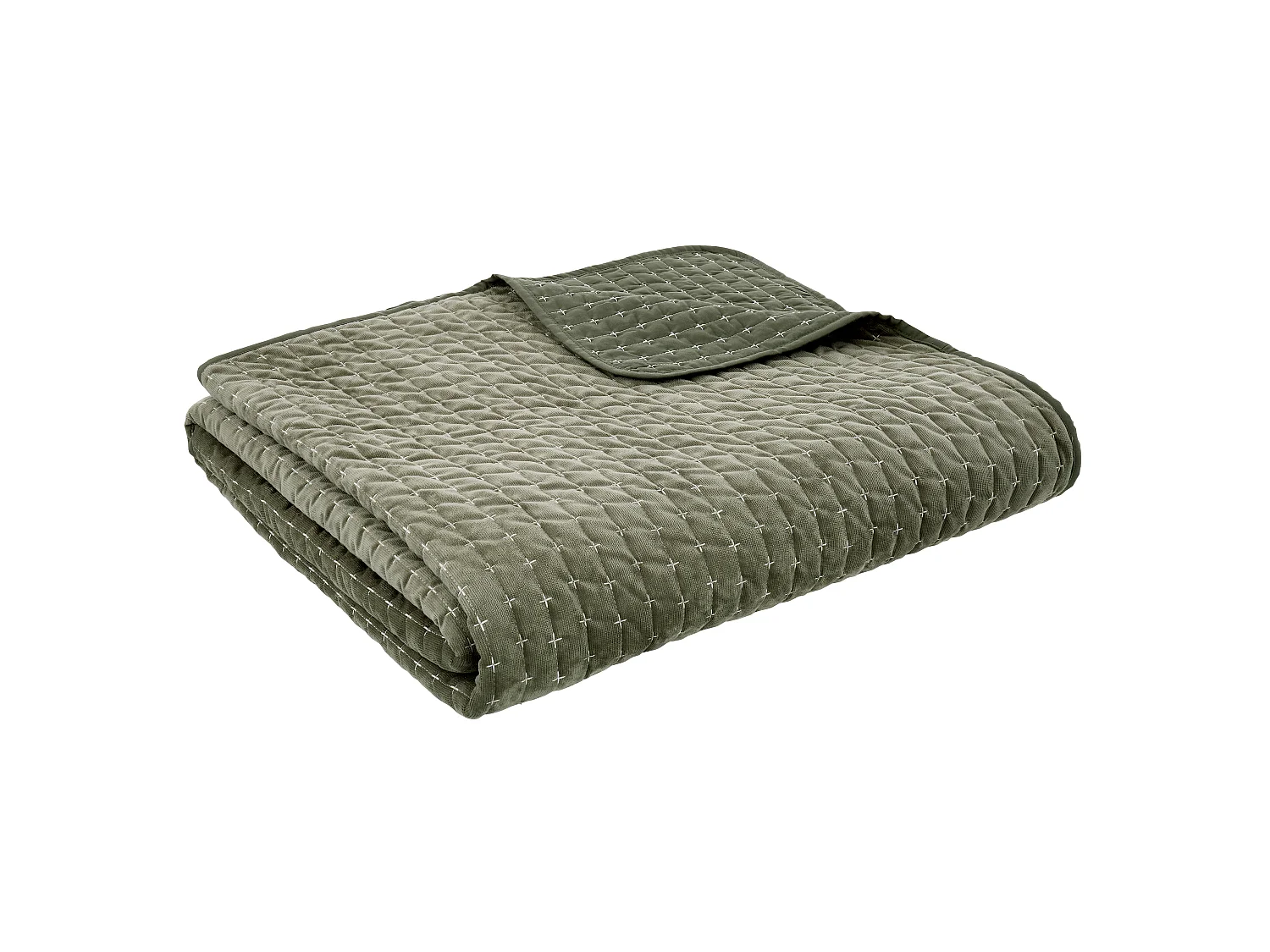 Bianca Fine Linens Attica Velvet Embroidered 240x260cm Bedspread Green