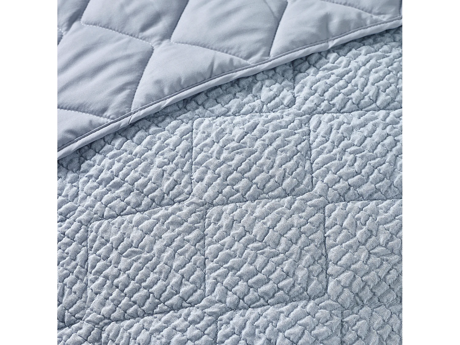 Catherine Lansfield Crinkle Seersucker Texture 220x220cm Bedspread Blue
