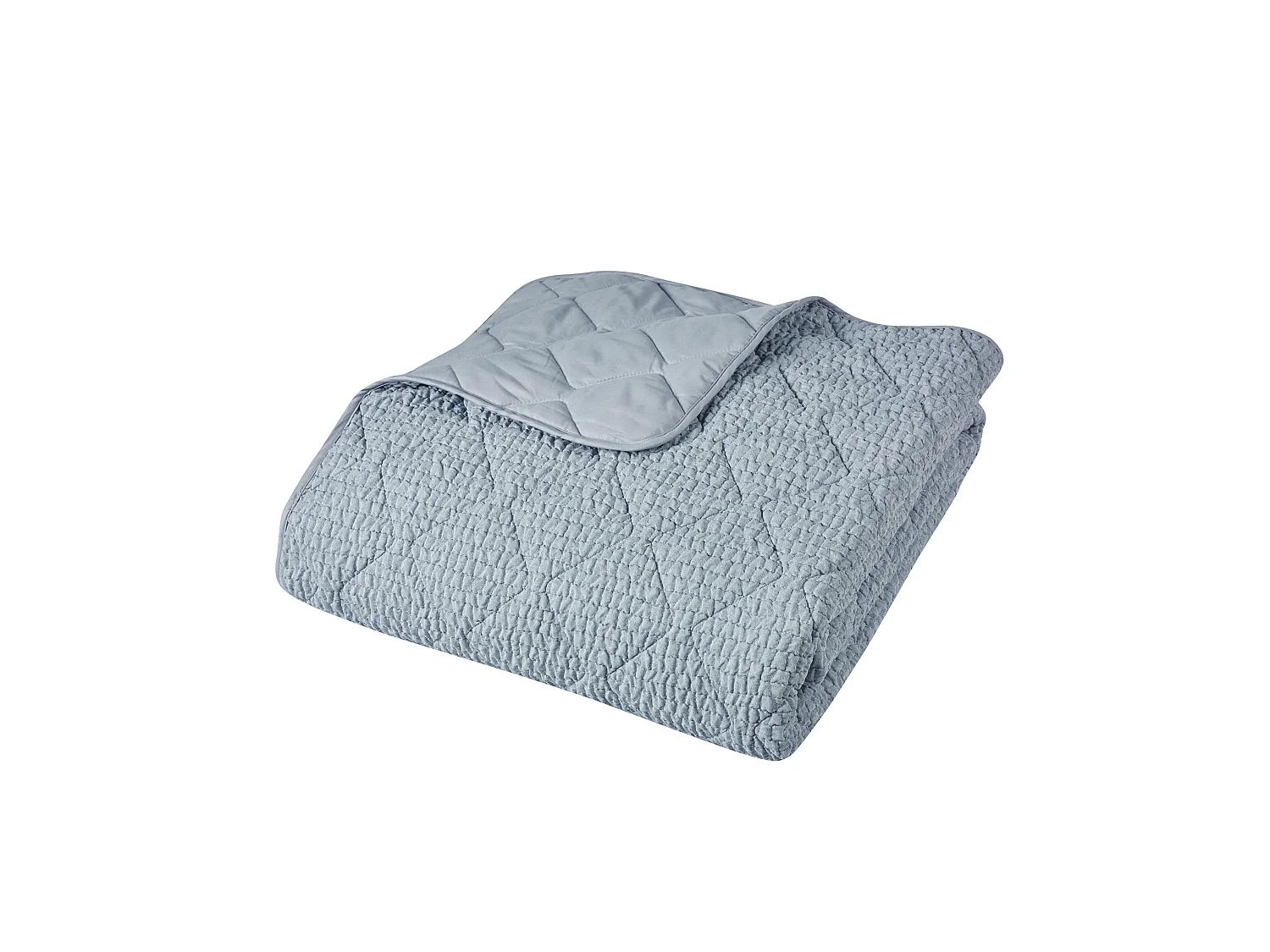 Catherine Lansfield Crinkle Seersucker Texture 220x220cm Bedspread Blue