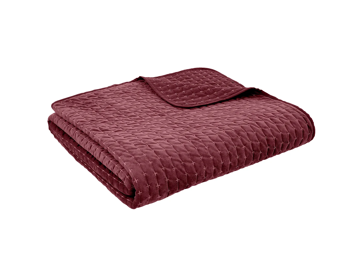 Bianca Fine Linens Attica Velvet Embroidered 240x260cm Bedspread Burgundy