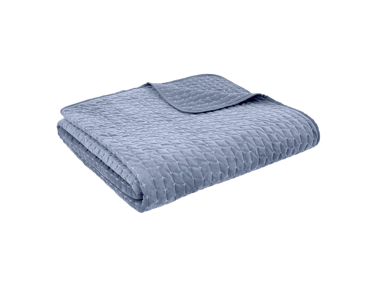 Bianca Fine Linens Attica Velvet Embroidered 240x260cm Bedspread Blue