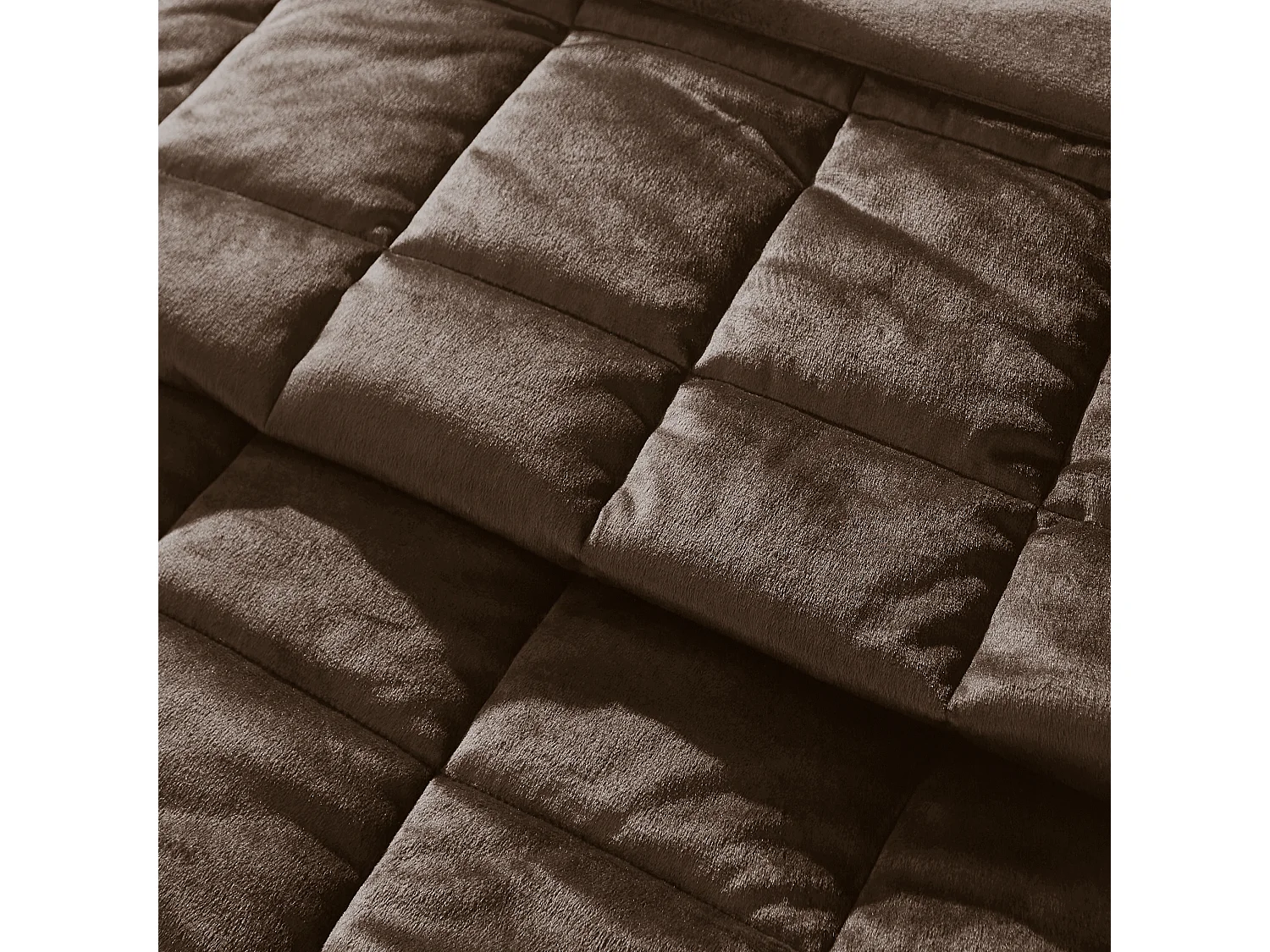 Catherine Lansfield Kingsley Matt Velvet Quilted 220x220cm Bedspread Chocolate
